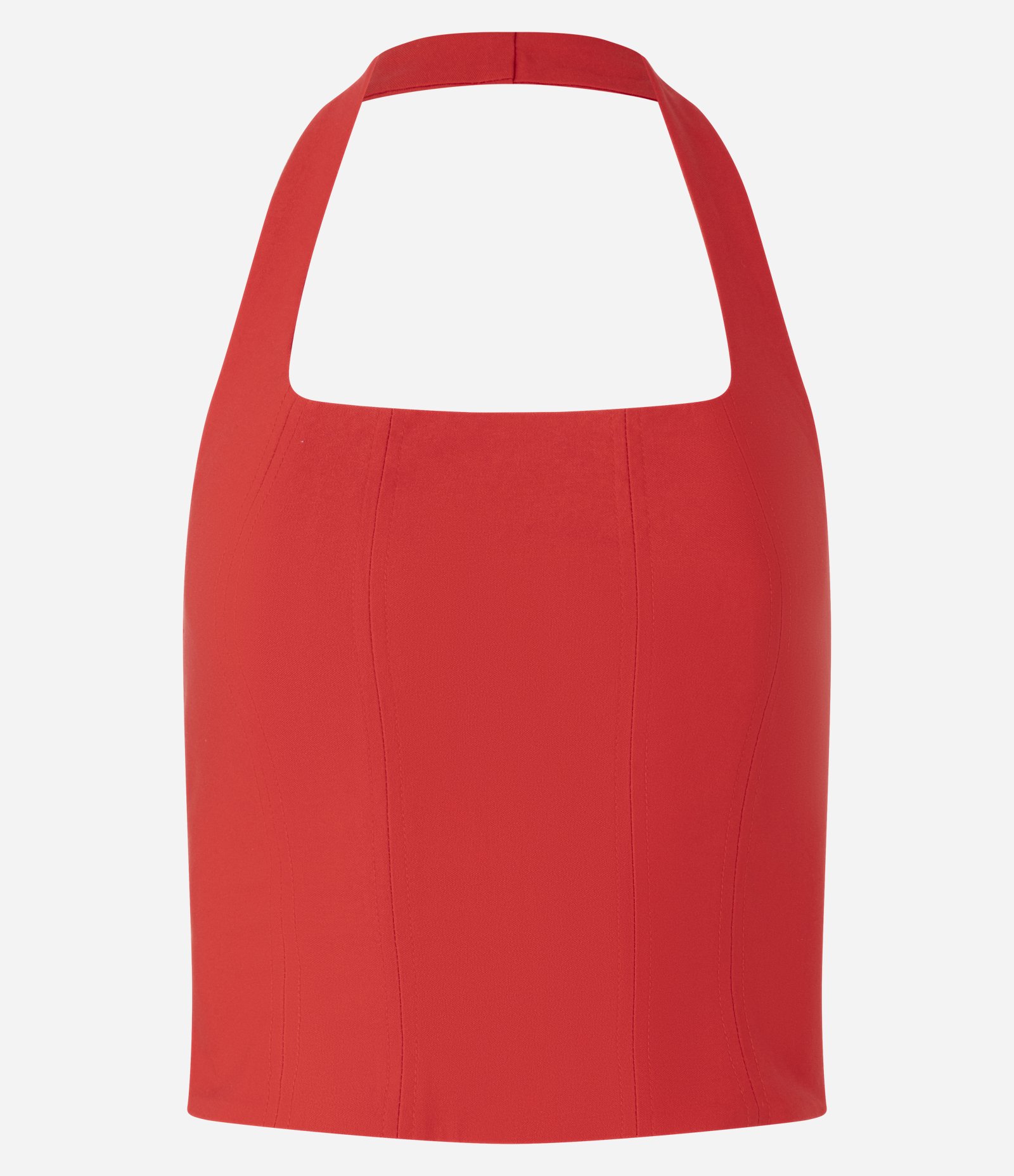 Blusa Cropped em Bengaline Frente Única Vermelho 5