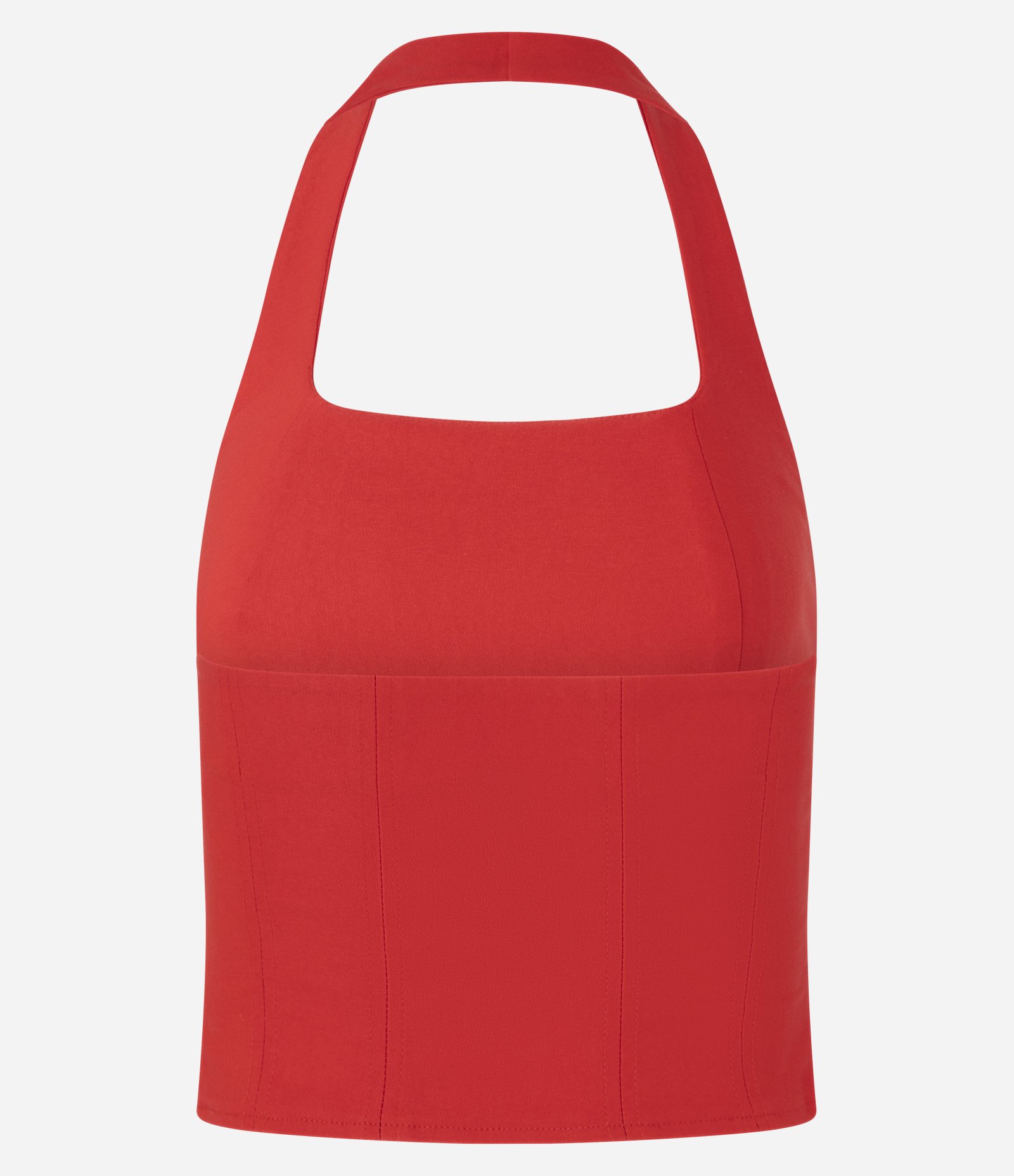 Blusa Cropped em Bengaline Frente Única Vermelho 6