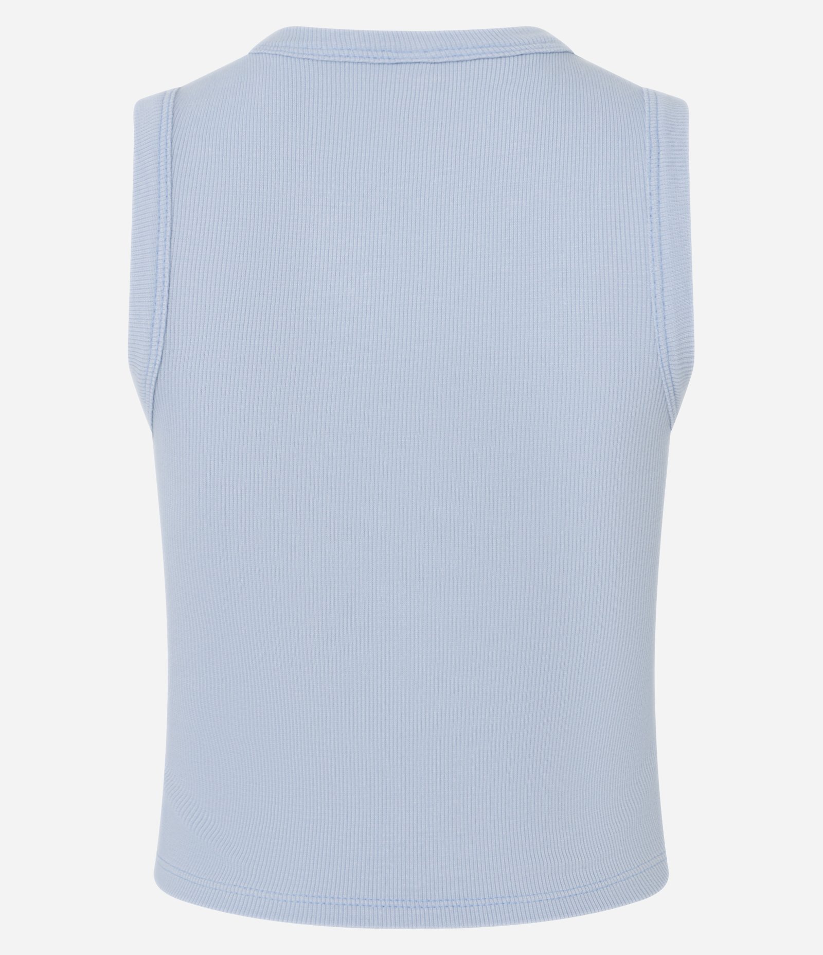Regata Cropped Básica em Ribana Canelada Azul Claro 6