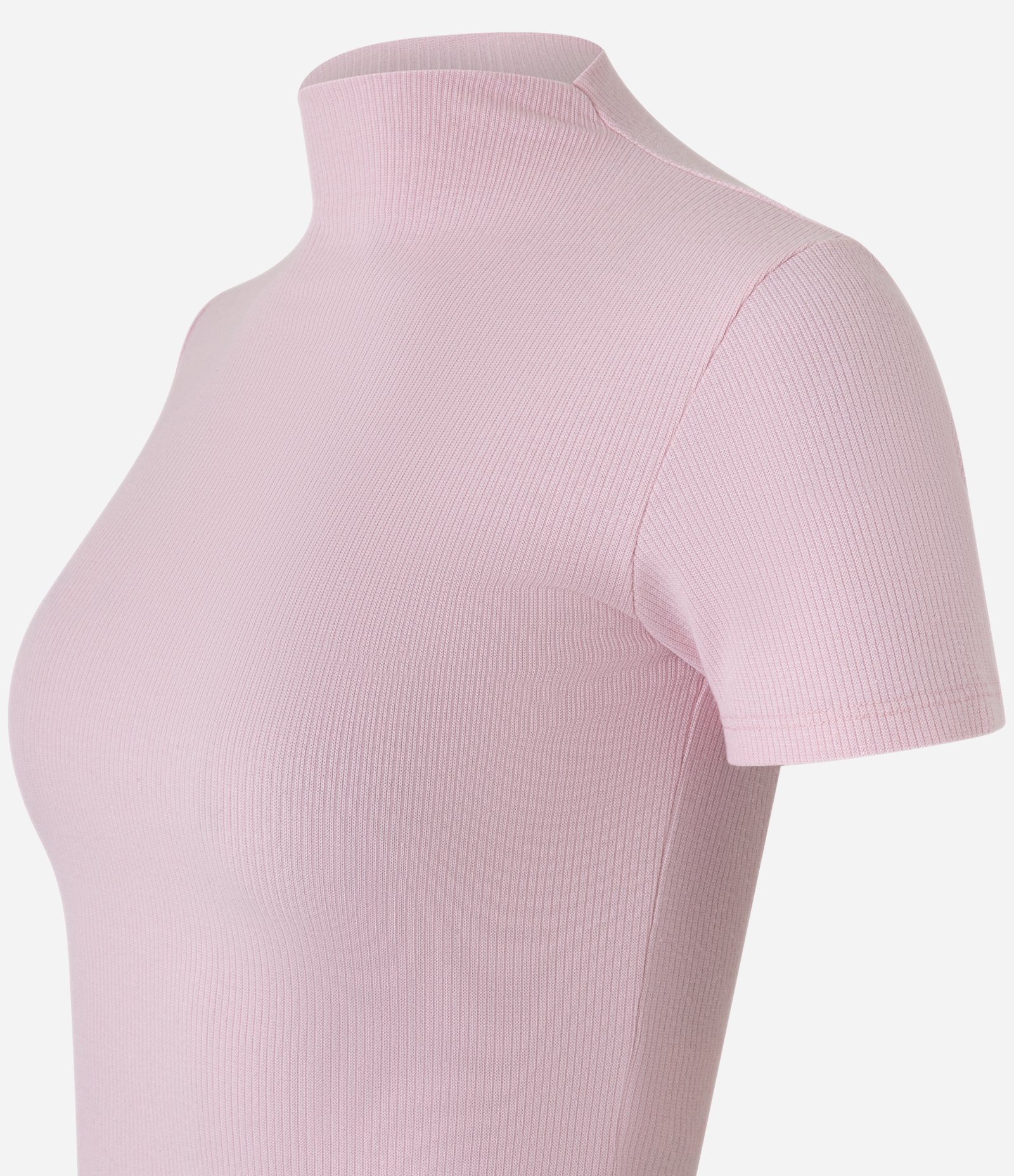 Blusa Básica Texturizada em Viscose com Golinha Alta Rosa 6