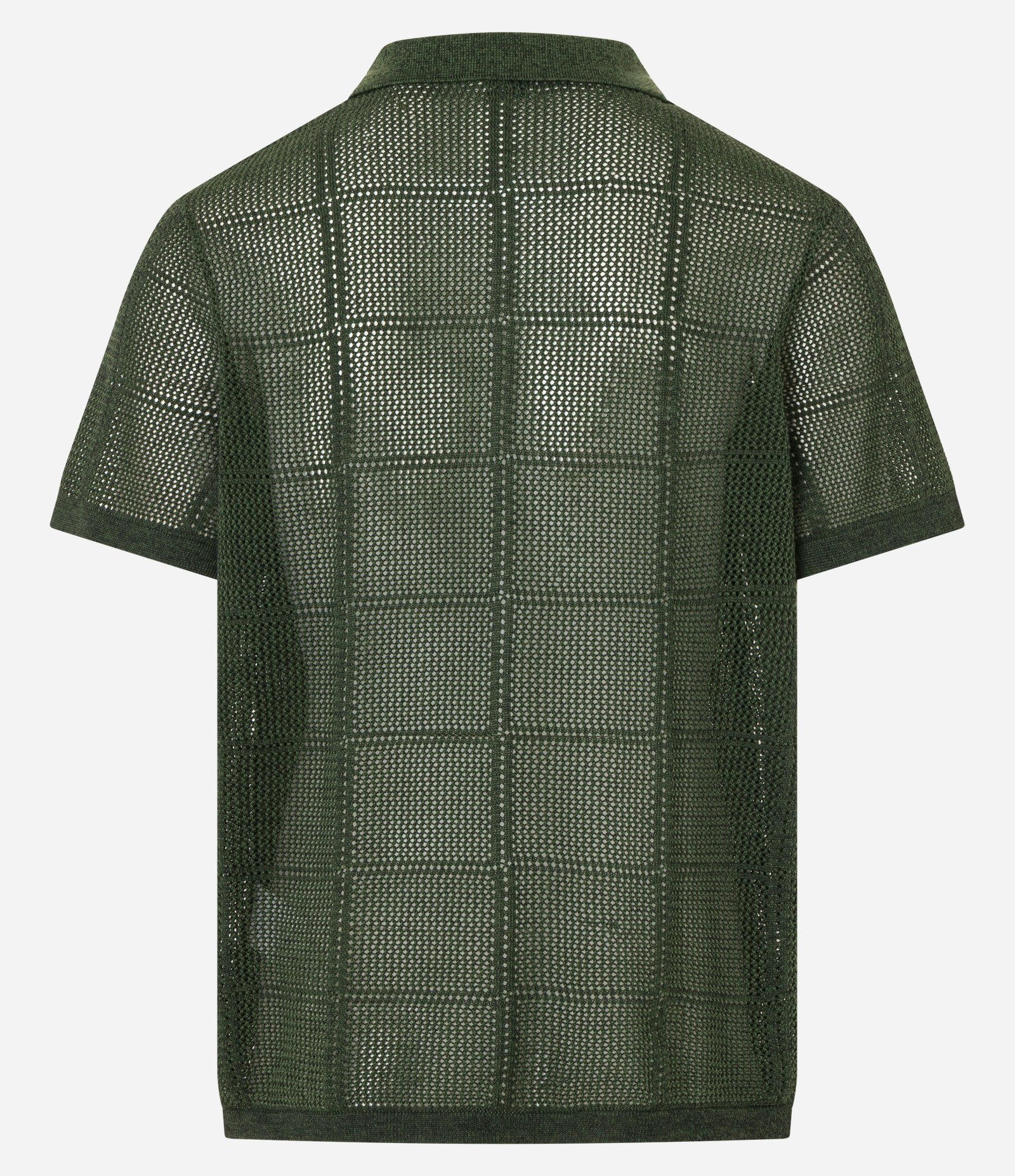 Camisa Regular com Efeito Crochê e Textura Quadriculada Verde 8