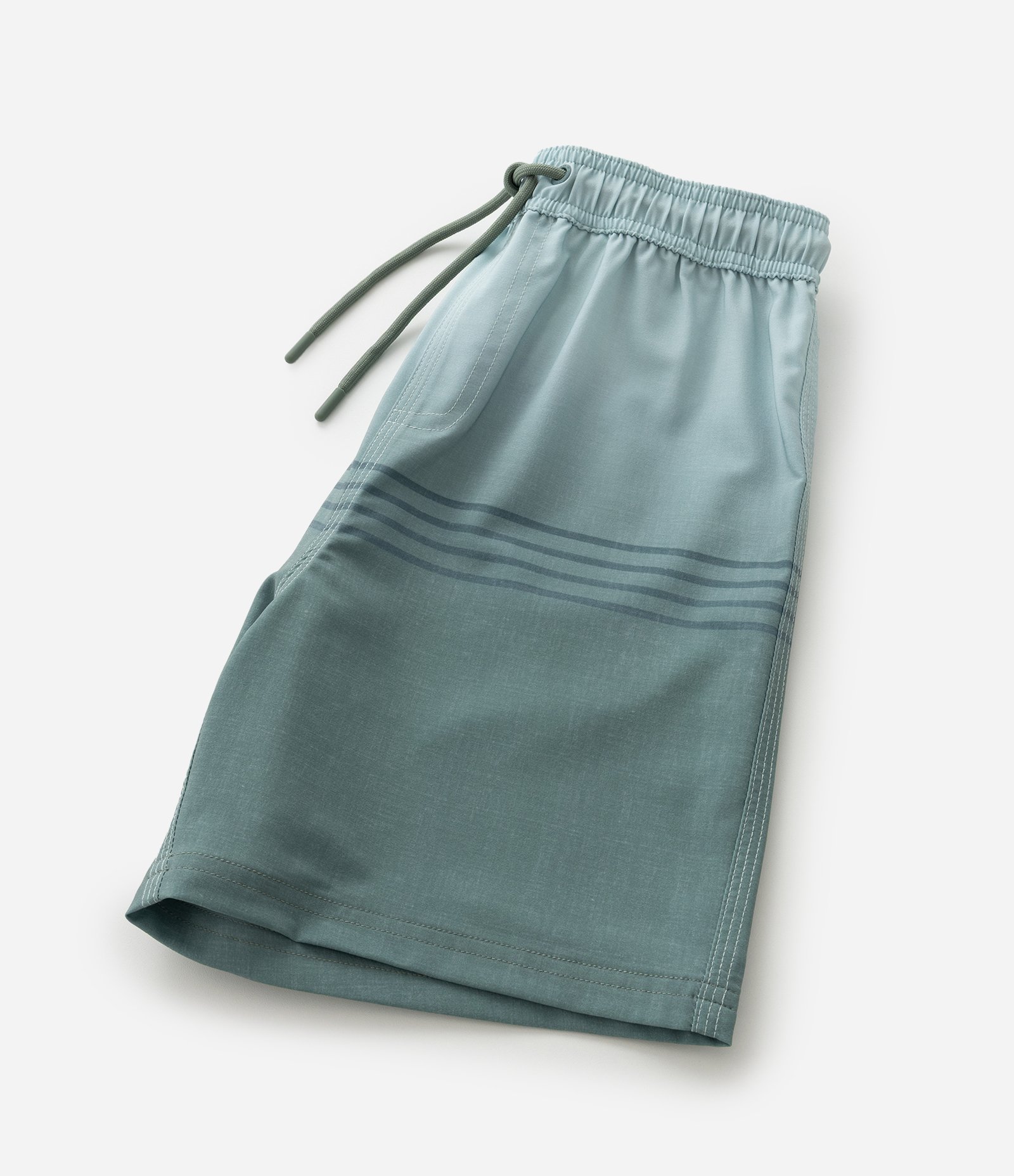 Bermuda Infantil de Banho com Blocos Degradês e Listras - Tam 5 a 14 Anos Verde 5