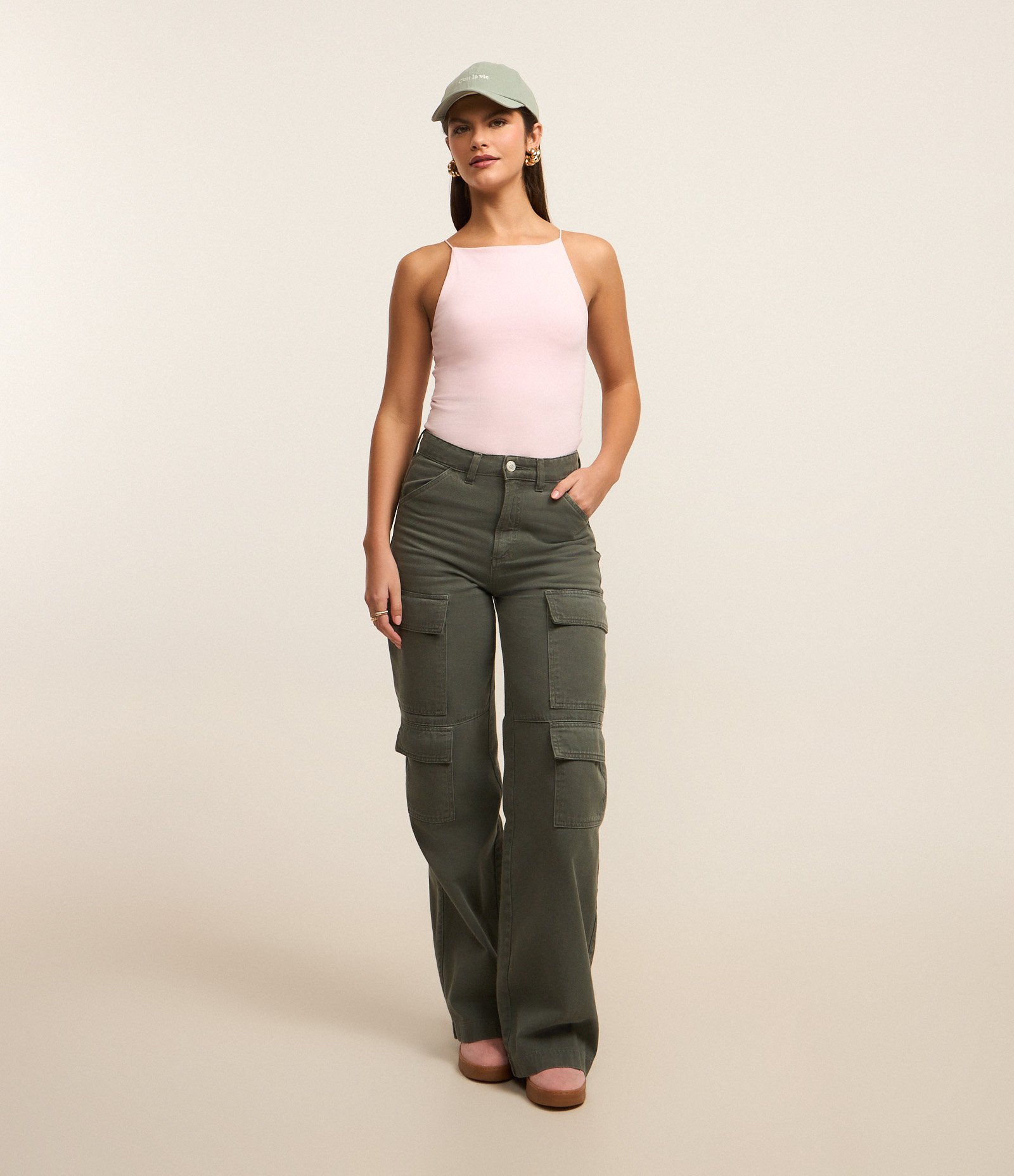 Blusa sem Manga com Decote Halter e Alça Elástico Rosa 2