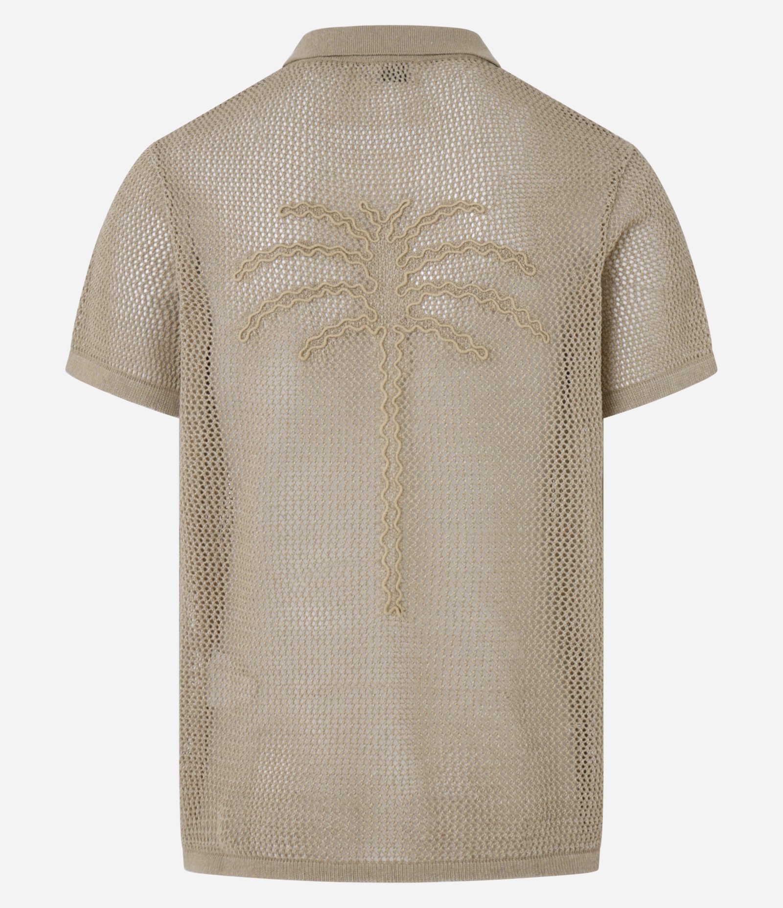 Camisa Regular Texturizado com Textura Efeito Crochê Amarelo 8