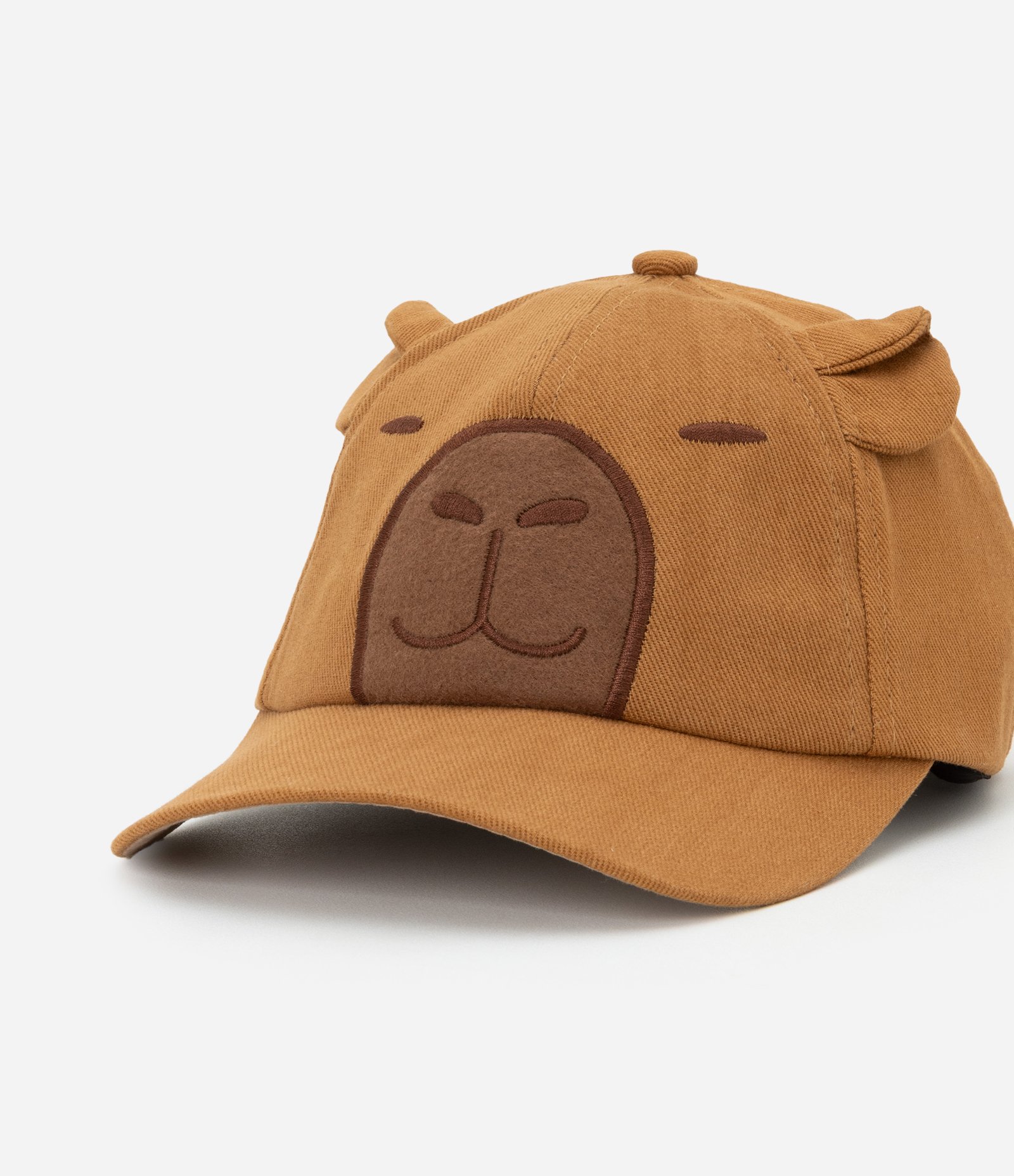 Boné Infantil Aba Curva com Bordado Capivara - Tam Único Marrom 4