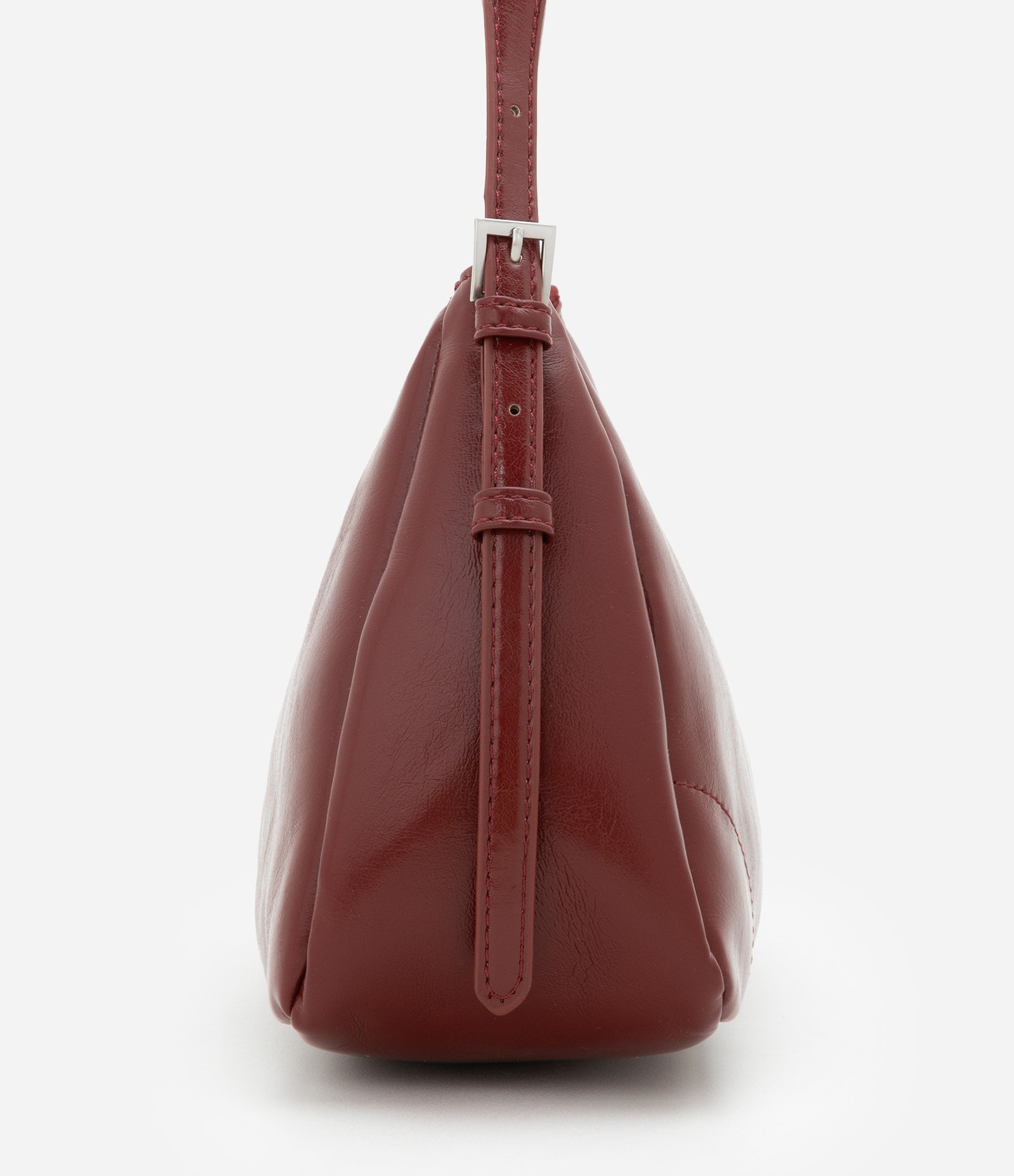 Bolsa Shoulder Média com Detalhe de Cinto Lateral Vinho 2