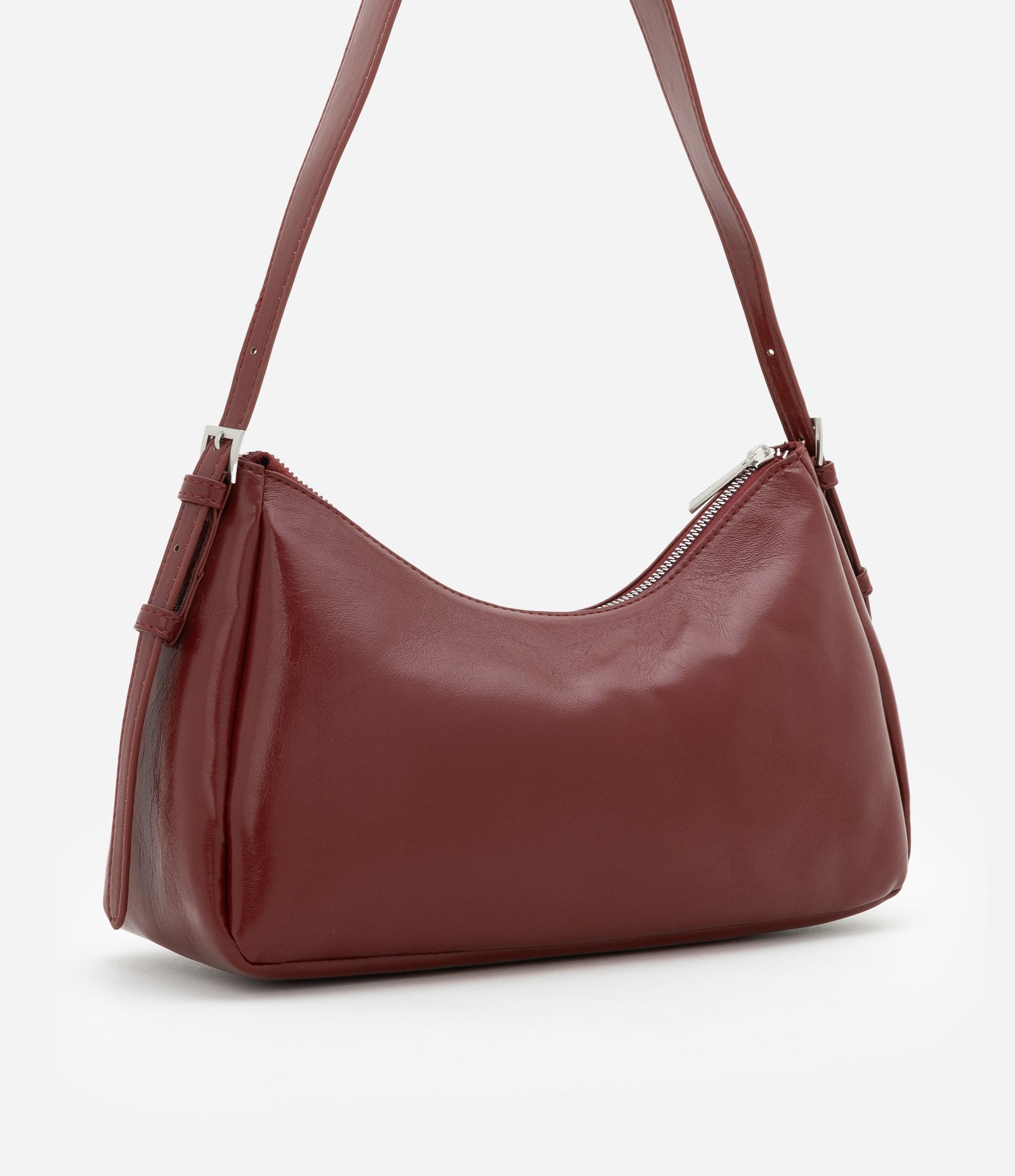 Bolsa Shoulder Média com Detalhe de Cinto Lateral Vinho 3