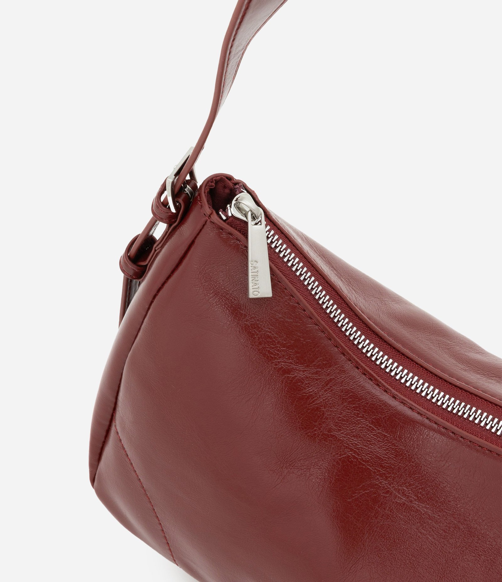 Bolsa Shoulder Média com Detalhe de Cinto Lateral Vinho 4