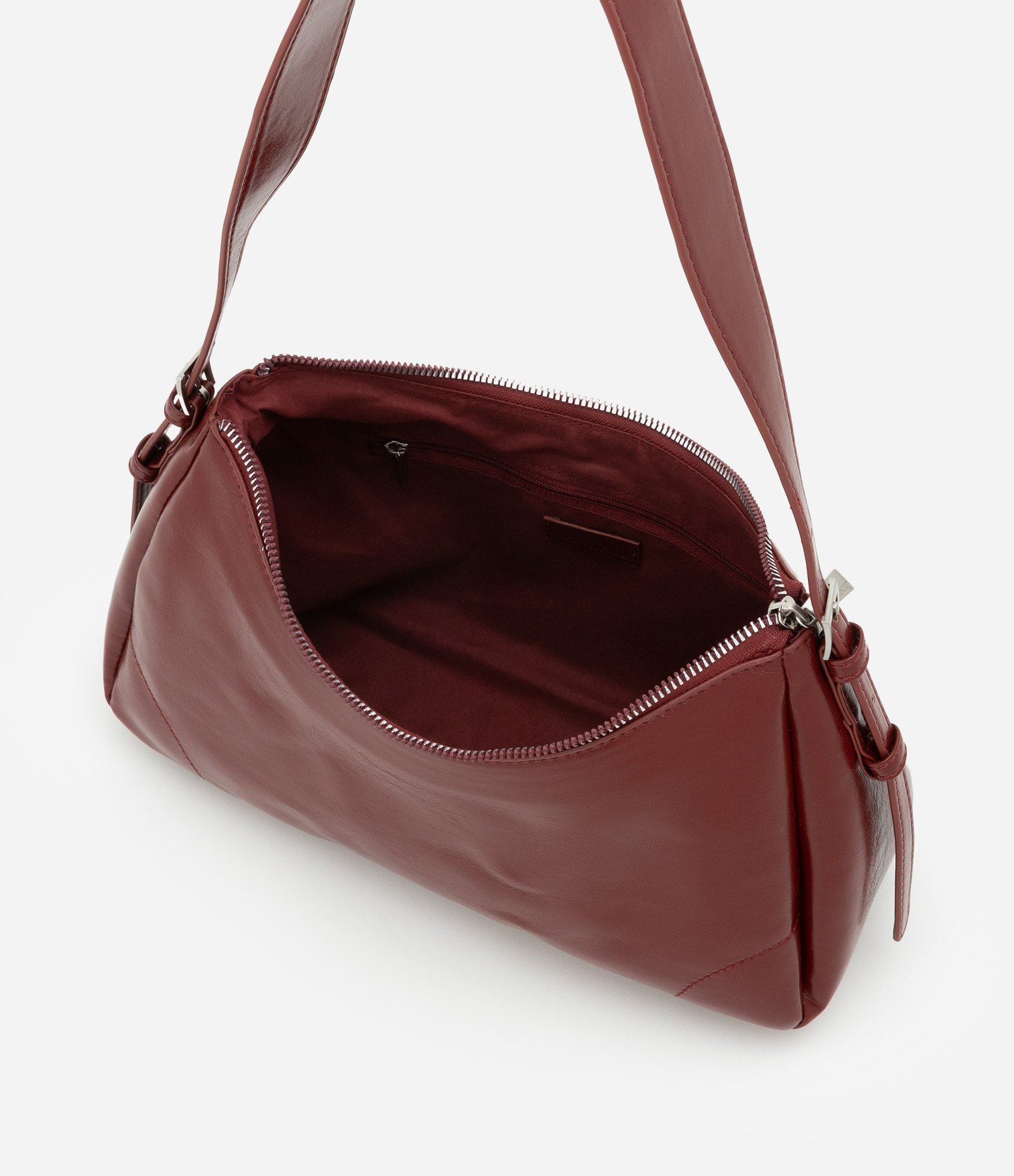Bolsa Shoulder Média com Detalhe de Cinto Lateral Vinho 5