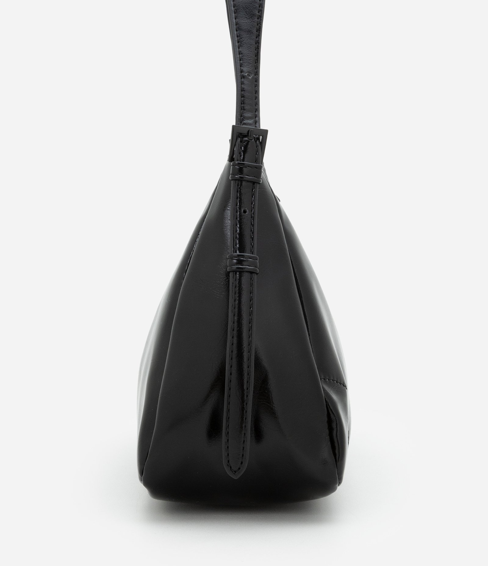 Bolsa Shoulder Média com Detalhe de Cinto Lateral Preto 2