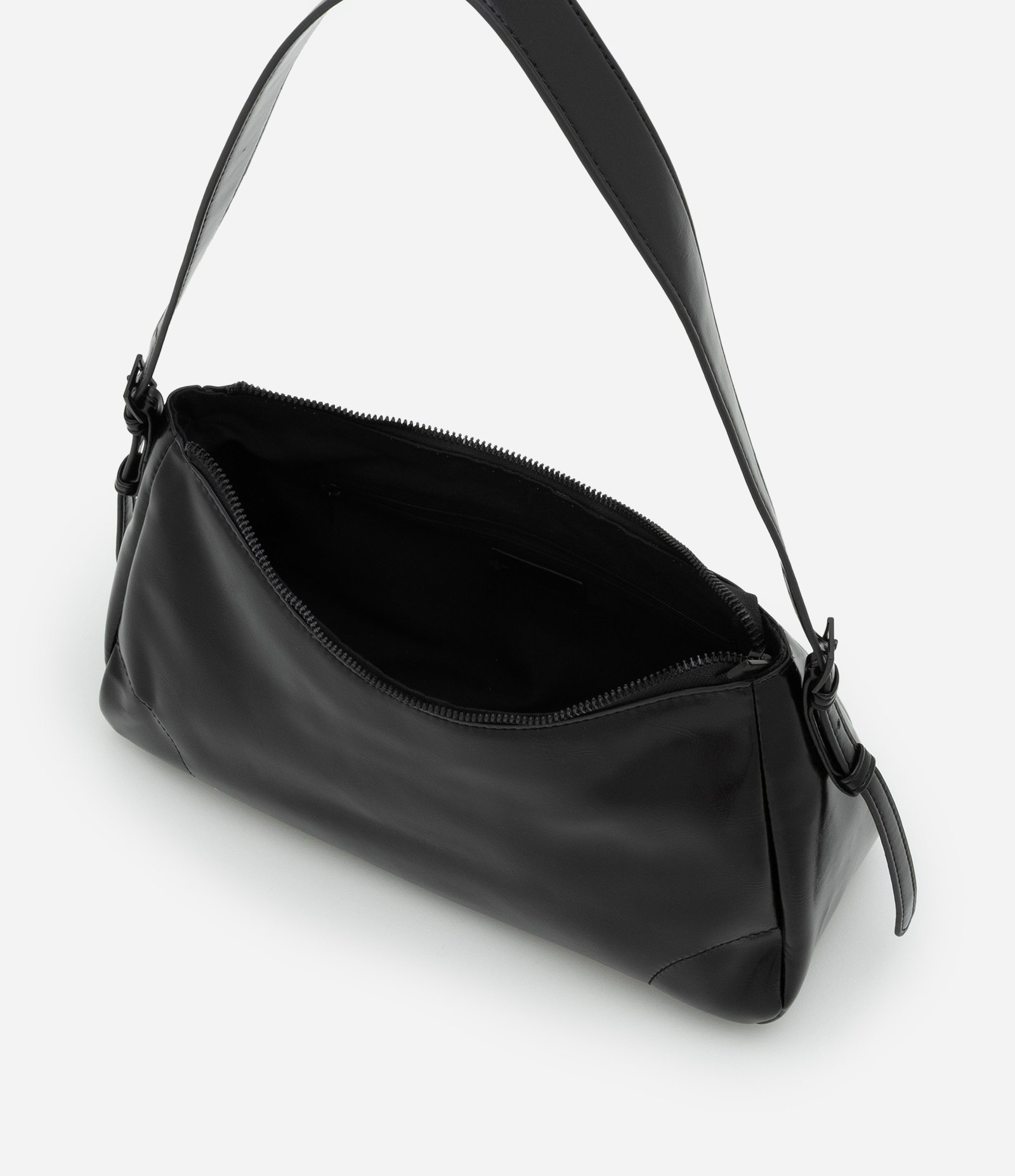 Bolsa Shoulder Média com Detalhe de Cinto Lateral Preto 5
