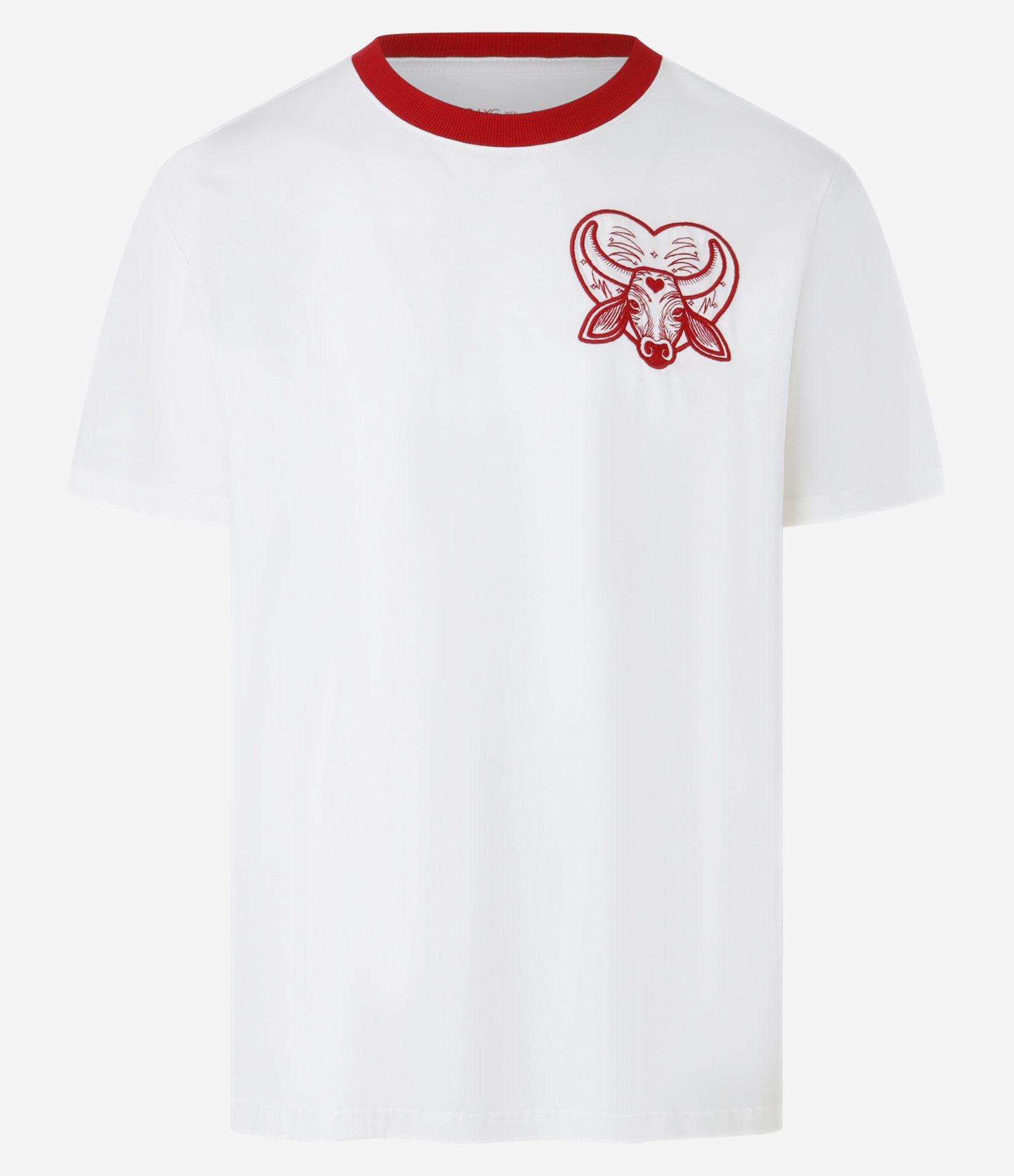 Camiseta em Algodão com Estampa Boi Garantido e Gola Contrastante Vermelho/Branco 7
