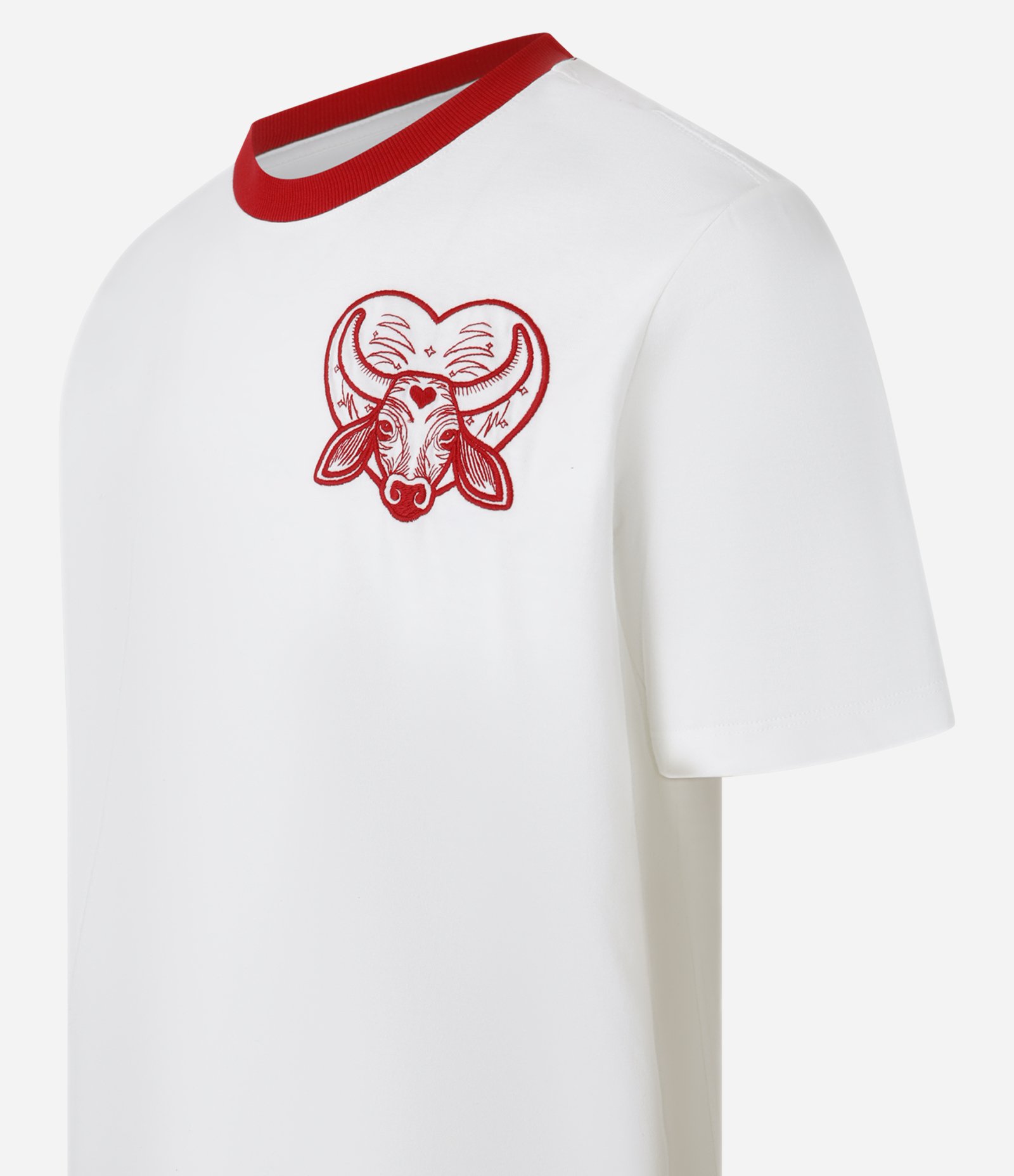 Camiseta em Algodão com Estampa Boi Garantido e Gola Contrastante Vermelho/Branco 8