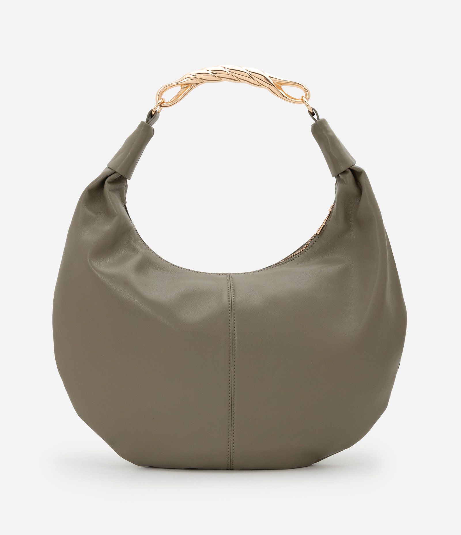 Bolsa Hobo Grande com Detalhe de Metal na Alça Boho Romântico Verde 8