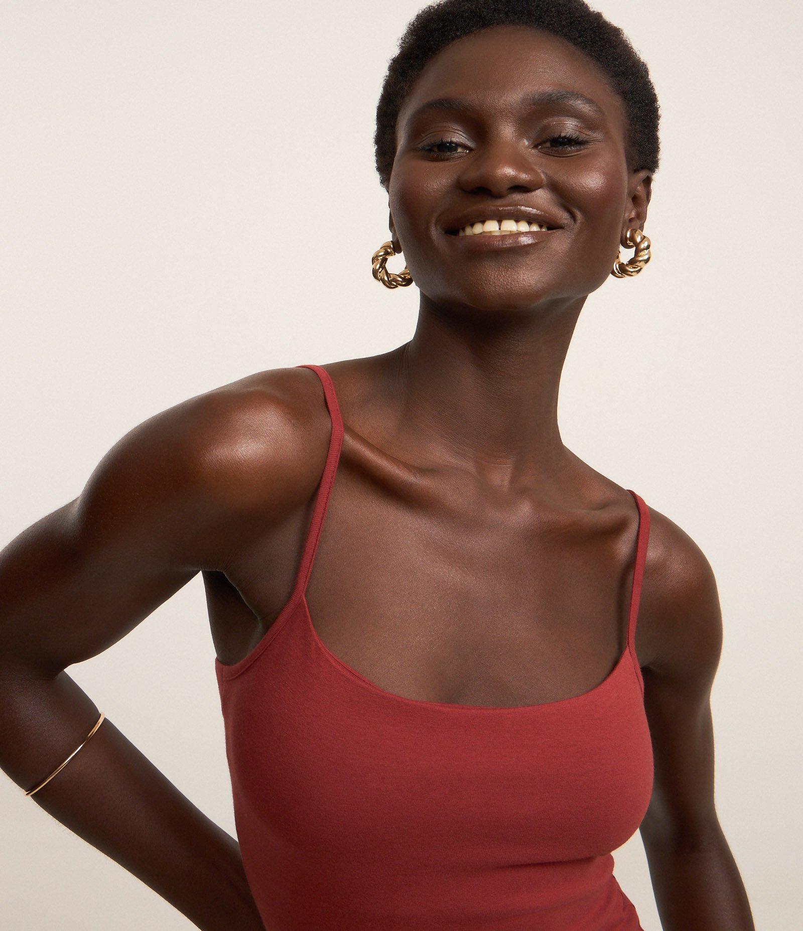 Vestido Curto em Cotton com Alças Finas Vermelho 5