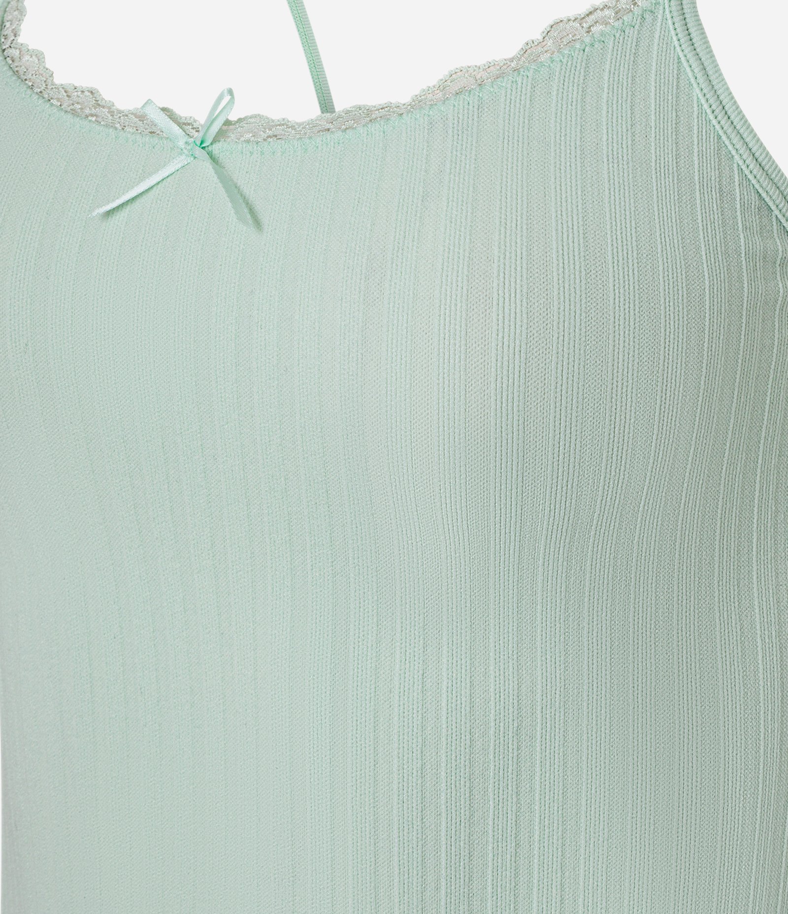 Blusa Texturizada em Seamless de Alcinha com Renda e Lacinho Verde 5