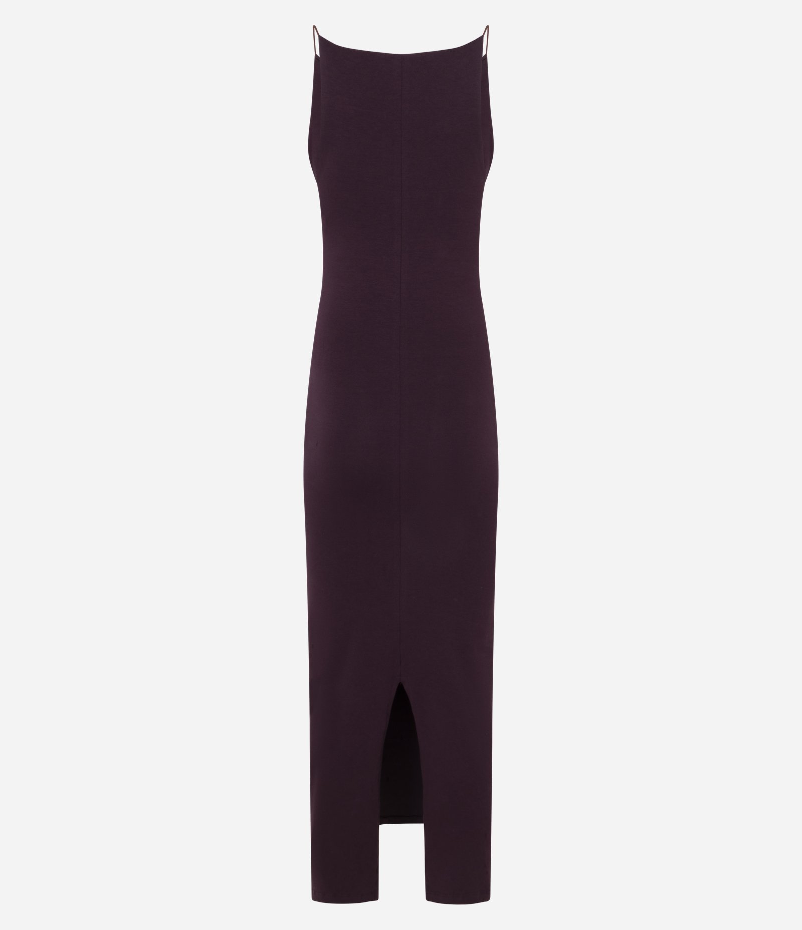 Vestido Midi com Alças Finas e Fenda Bordô 6