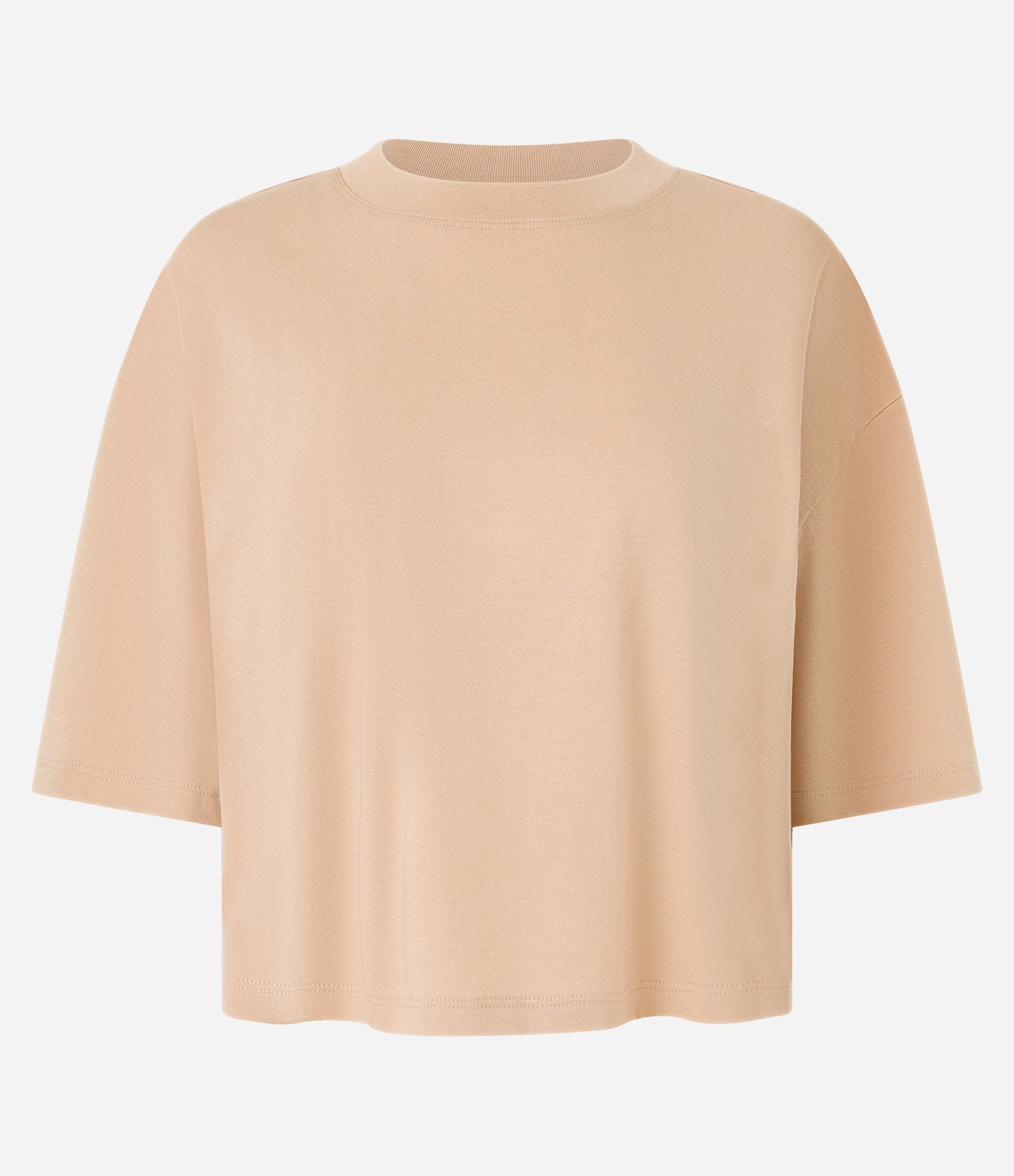 Camiseta Cropped Oversized em Algodão Peruano Marrom 7