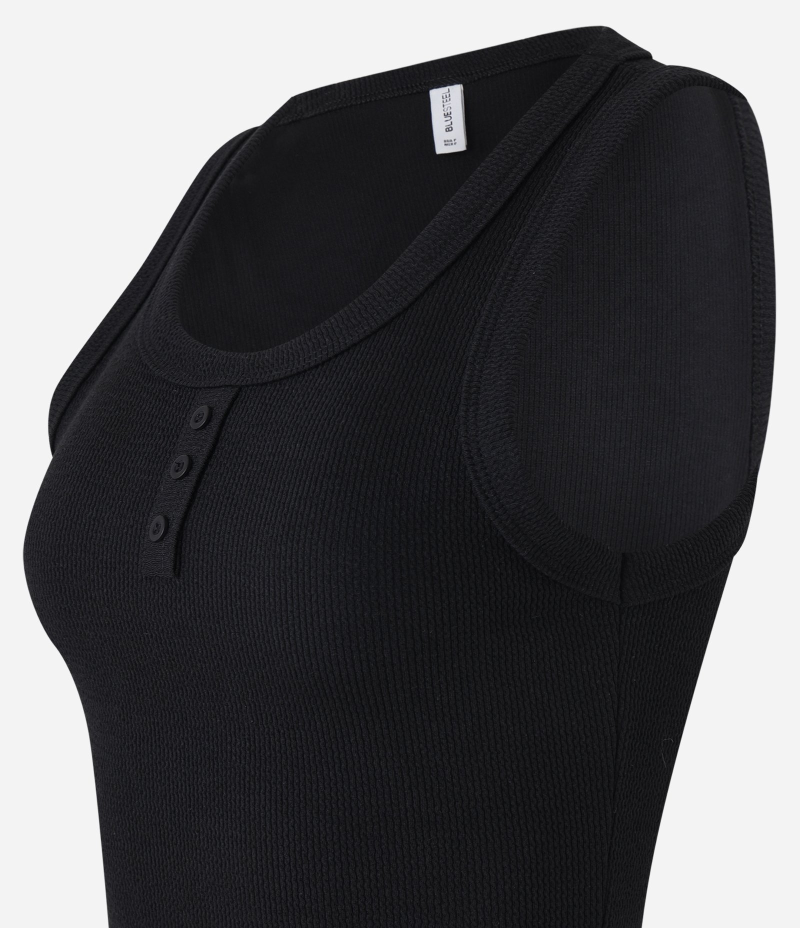 Blusa em Ribana com Botões Frontais Preto 6