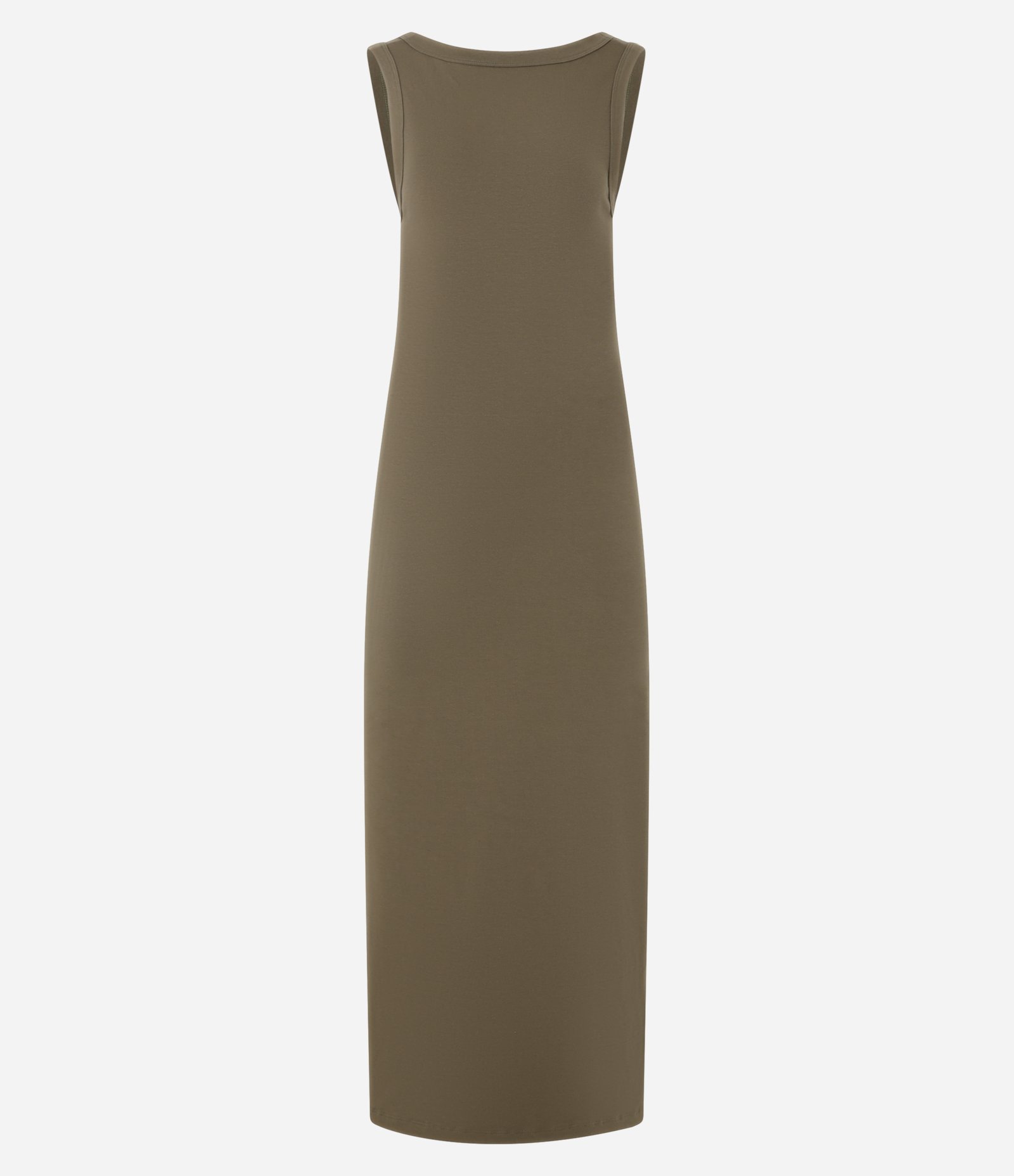 Vestido Longo em Ribana com Decote Halter nas Costas Verde 5