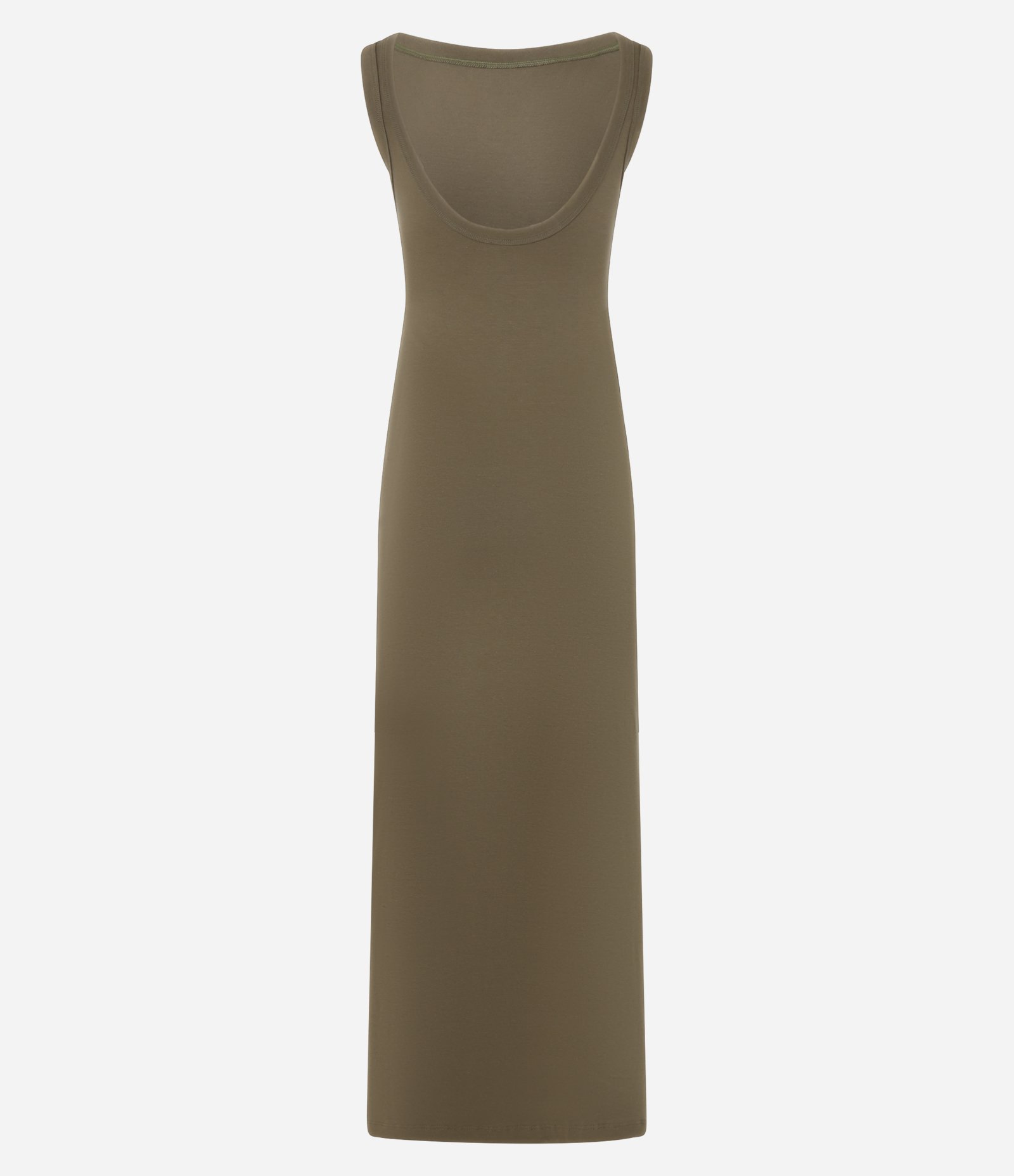 Vestido Longo em Ribana com Decote Halter nas Costas Verde 7