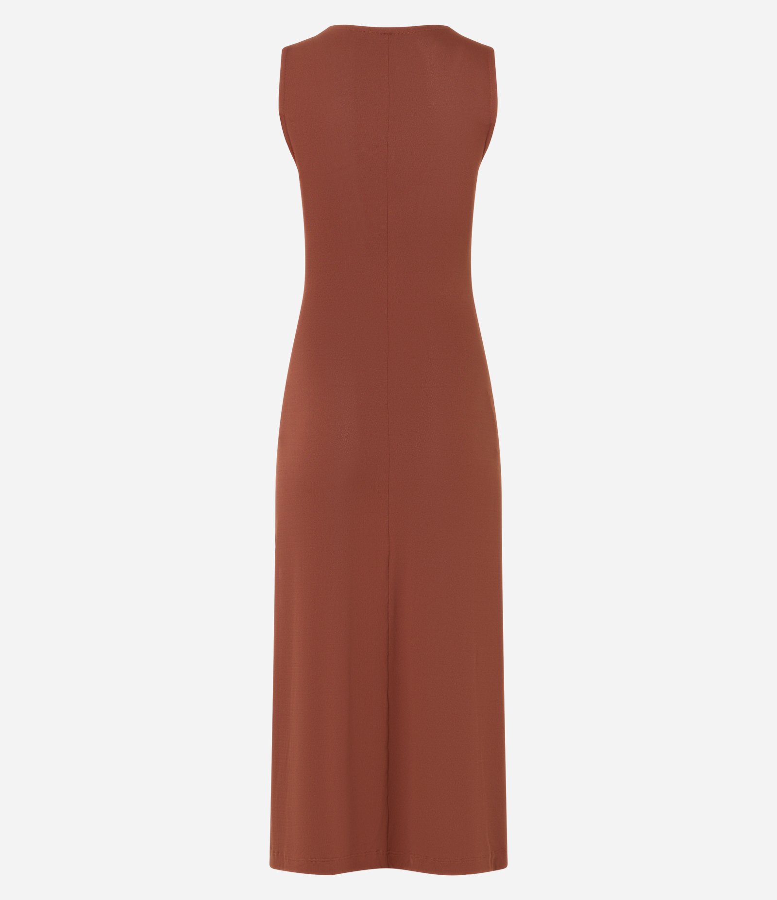 Vestido Midi em Poliamida com Laço Robusto e Franzidos Marrom 8