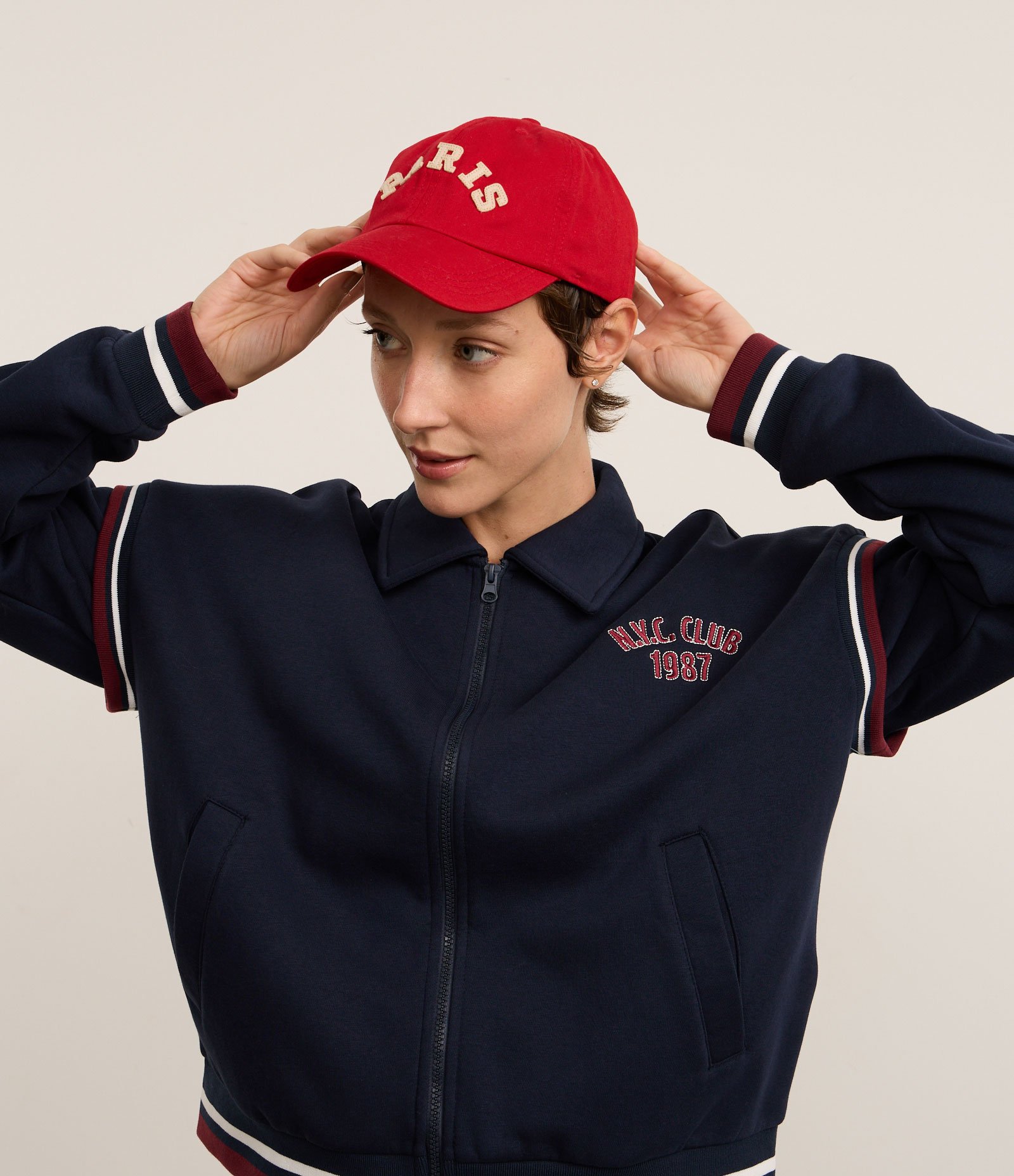 Boné Aba Curva em Sarja com Patch Paris Vermelho 1