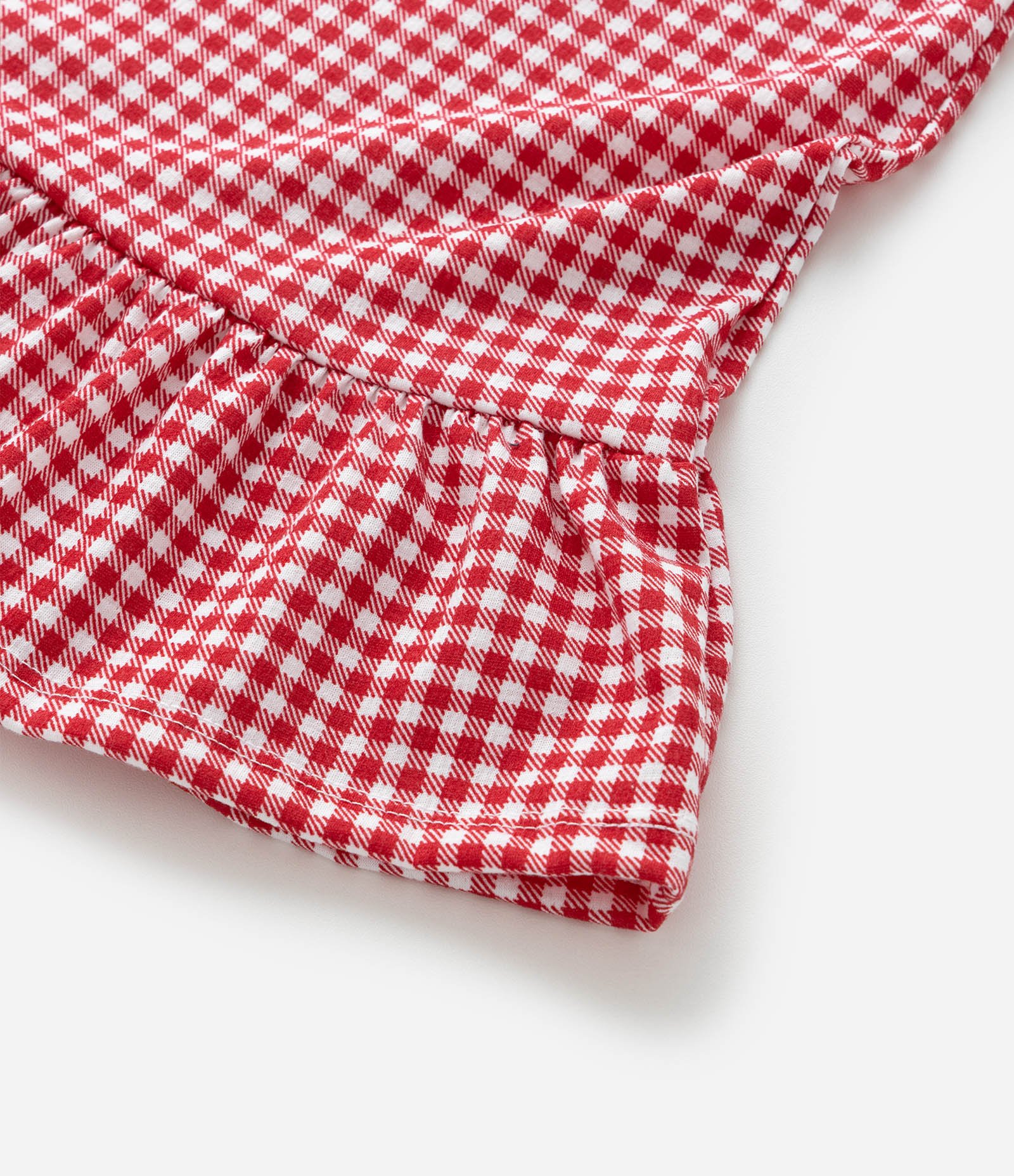 Vestido Infantil com Sobreposição e Estampa Xadrez - Tam 1 a 6 Anos Vermelho/Branco 6