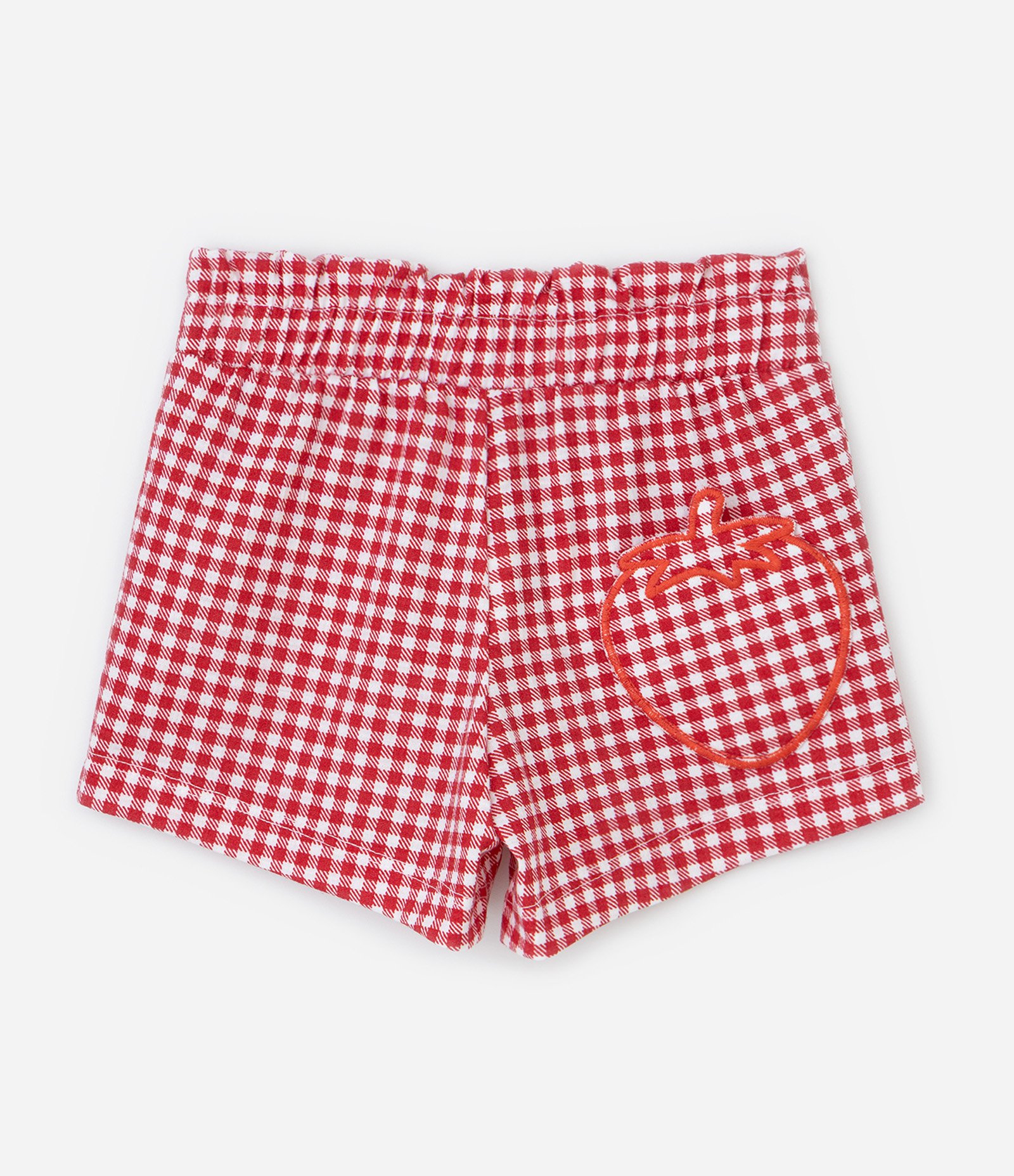 Conjunto Infantil com Babado e Estampa Xadrez - Tam 1 a 6 Anos Branco/Vermelho 11