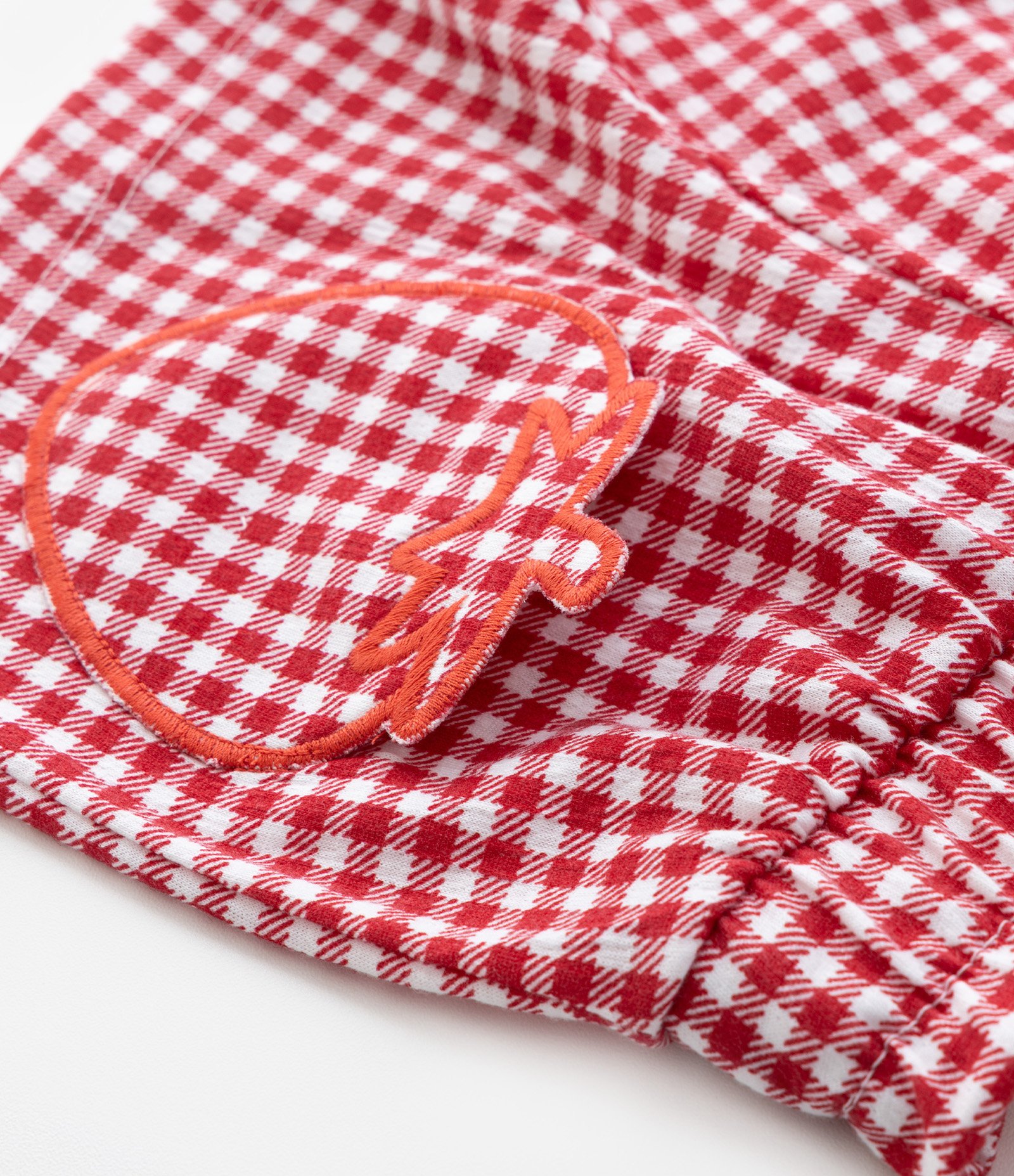 Conjunto Infantil com Babado e Estampa Xadrez - Tam 1 a 6 Anos Branco/Vermelho 12