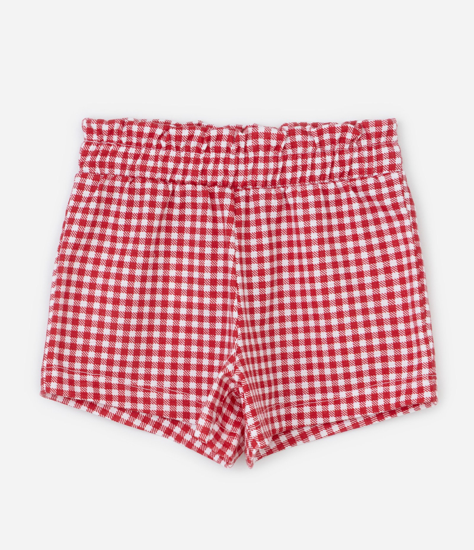 Conjunto Infantil com Babado e Estampa Xadrez - Tam 1 a 6 Anos Branco/Vermelho 5