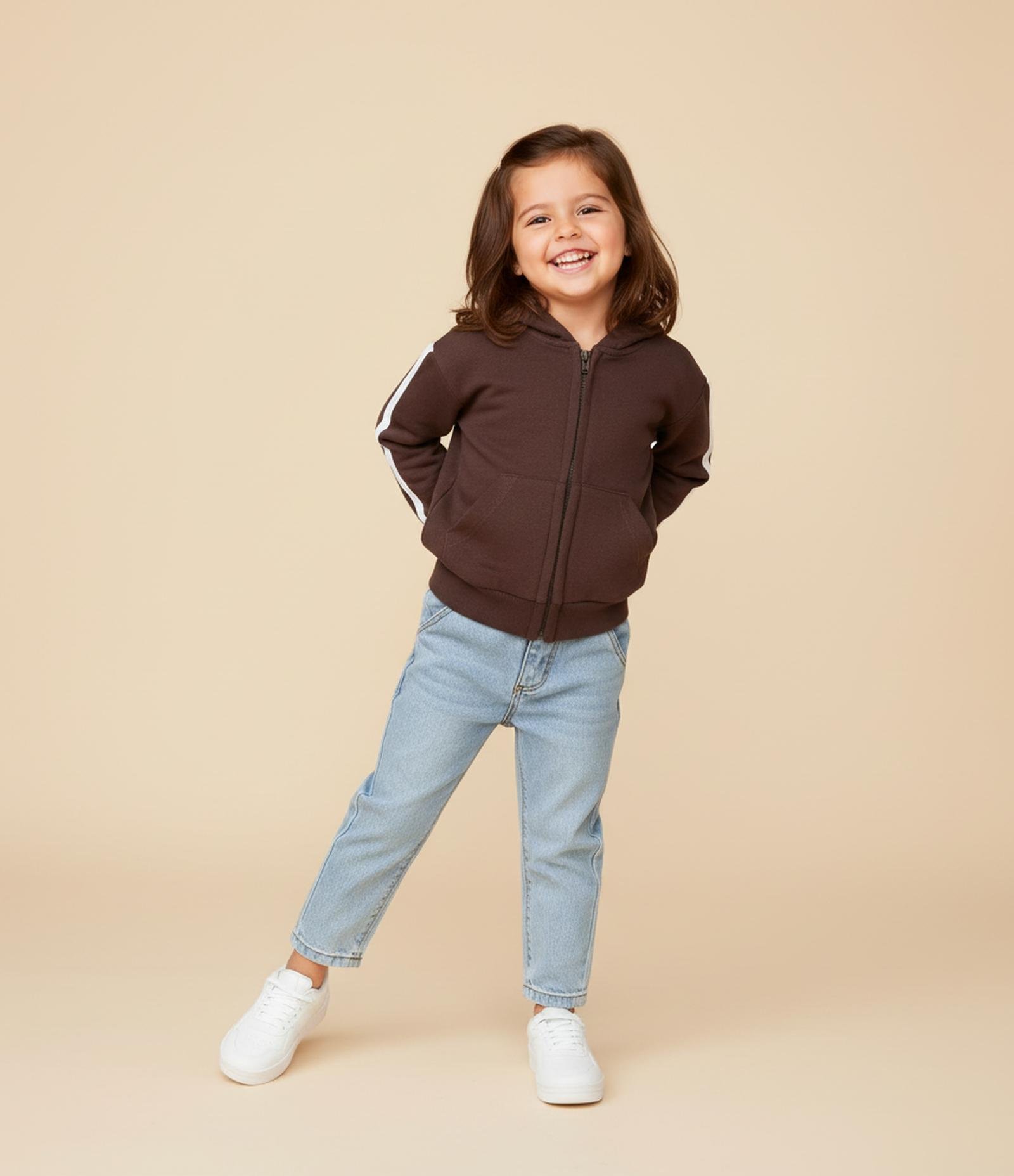 Jaqueta Infantil com Estampa Lettering Tennis Club - Tam 1 a 6 Anos Marrom 1