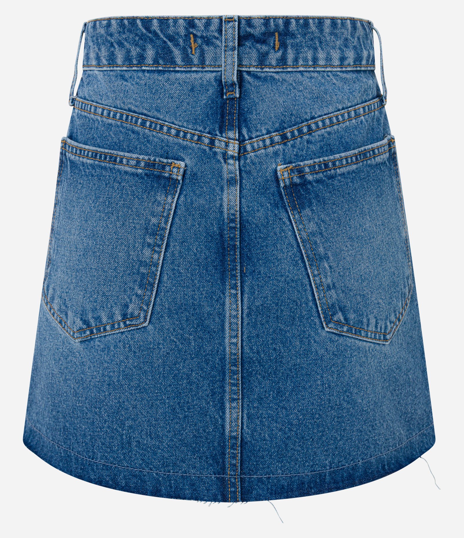 Mini Saia Jeans com Fechamento Deslocado Azul 6