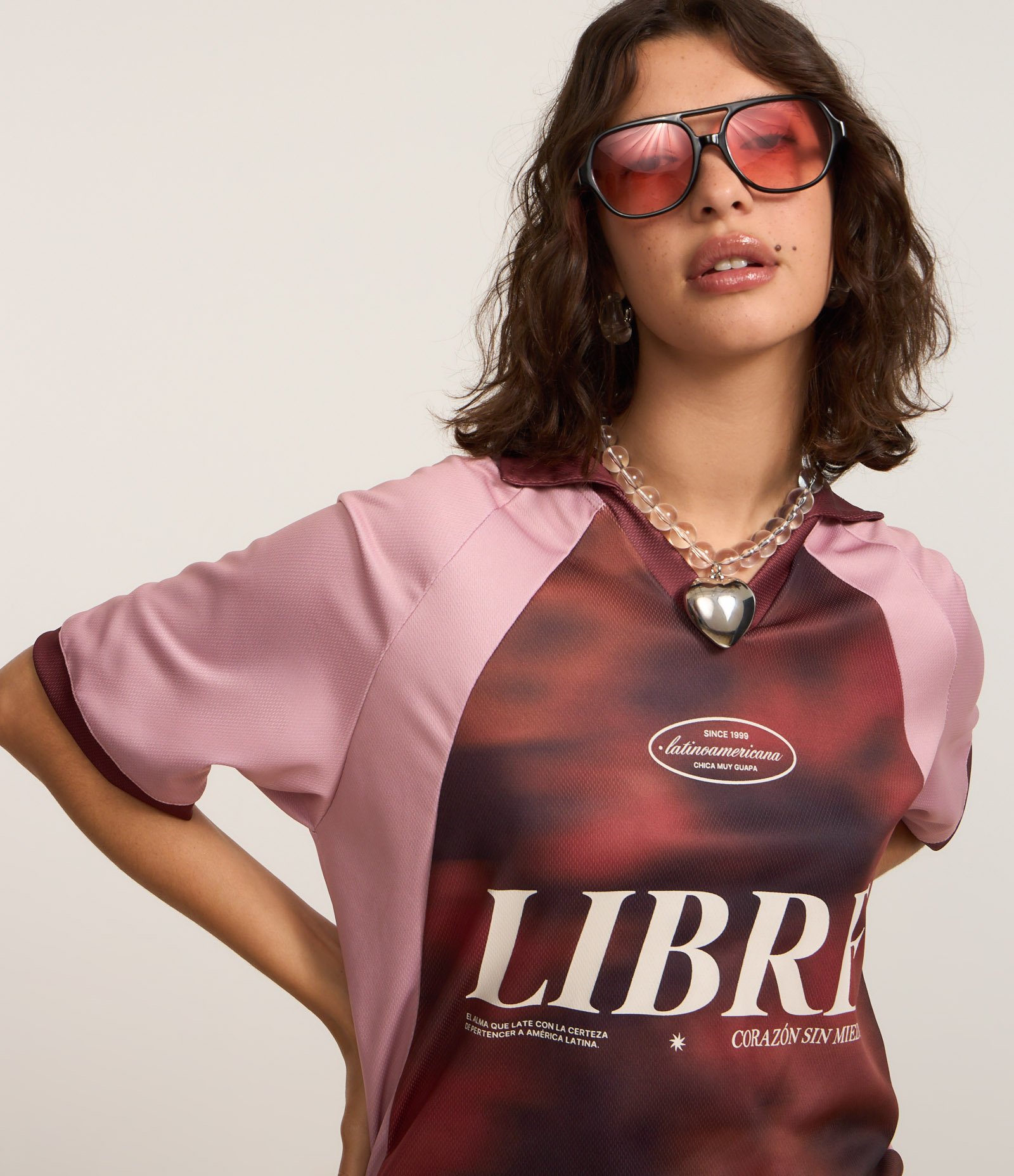 Camiseta em Microfibra Esportiva com Lettering Libre Rosa 4