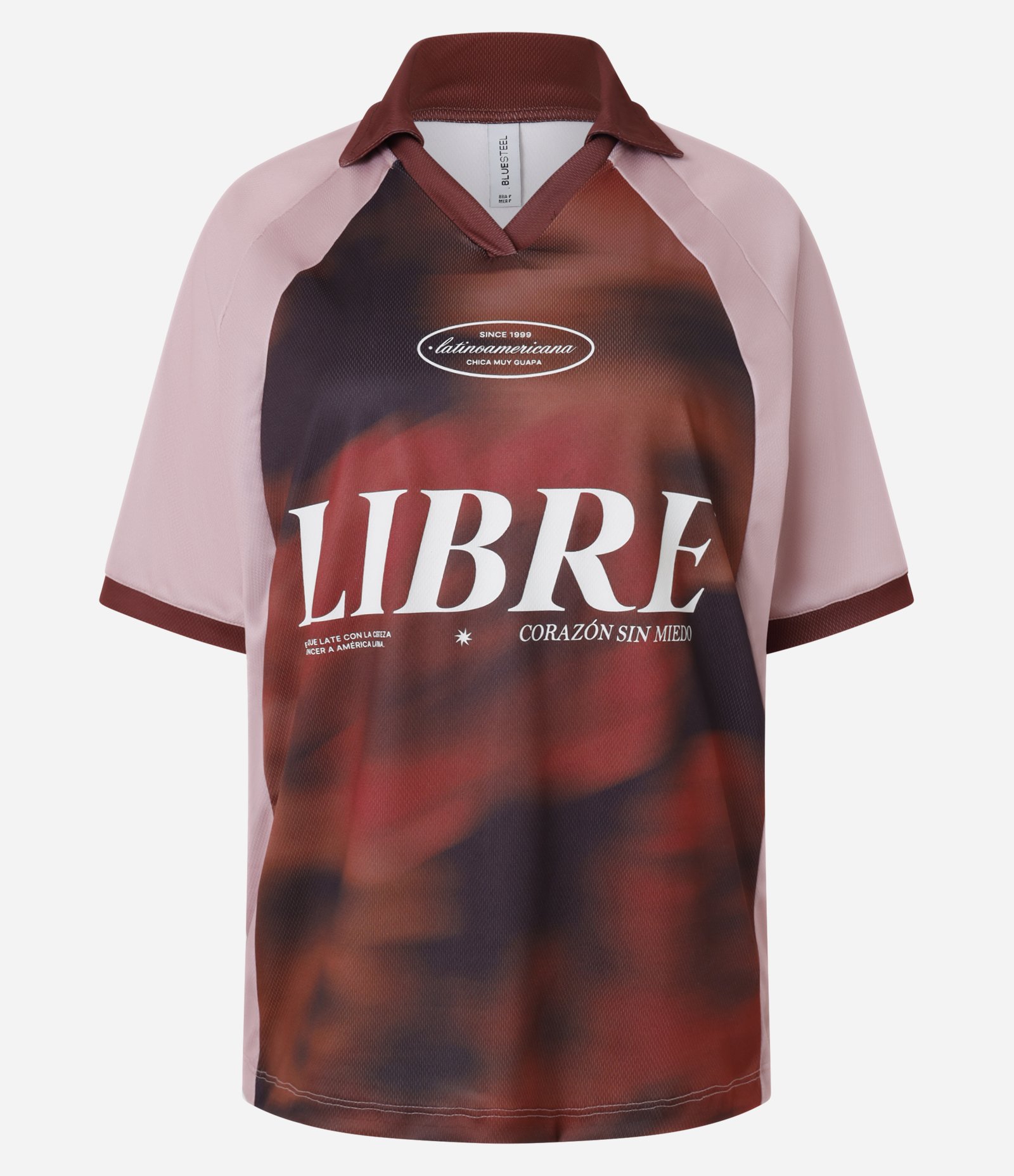 Camiseta em Microfibra Esportiva com Lettering Libre Rosa 5