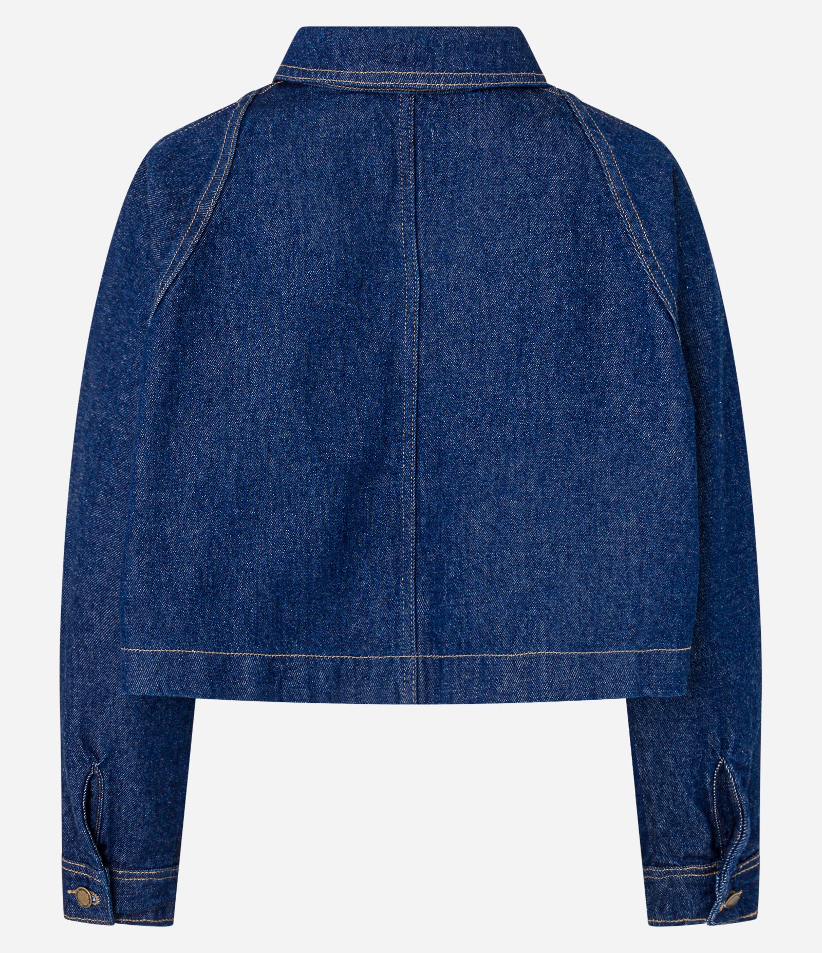 Camisa Cropped em Jeans com Botões Frontais Azul 5