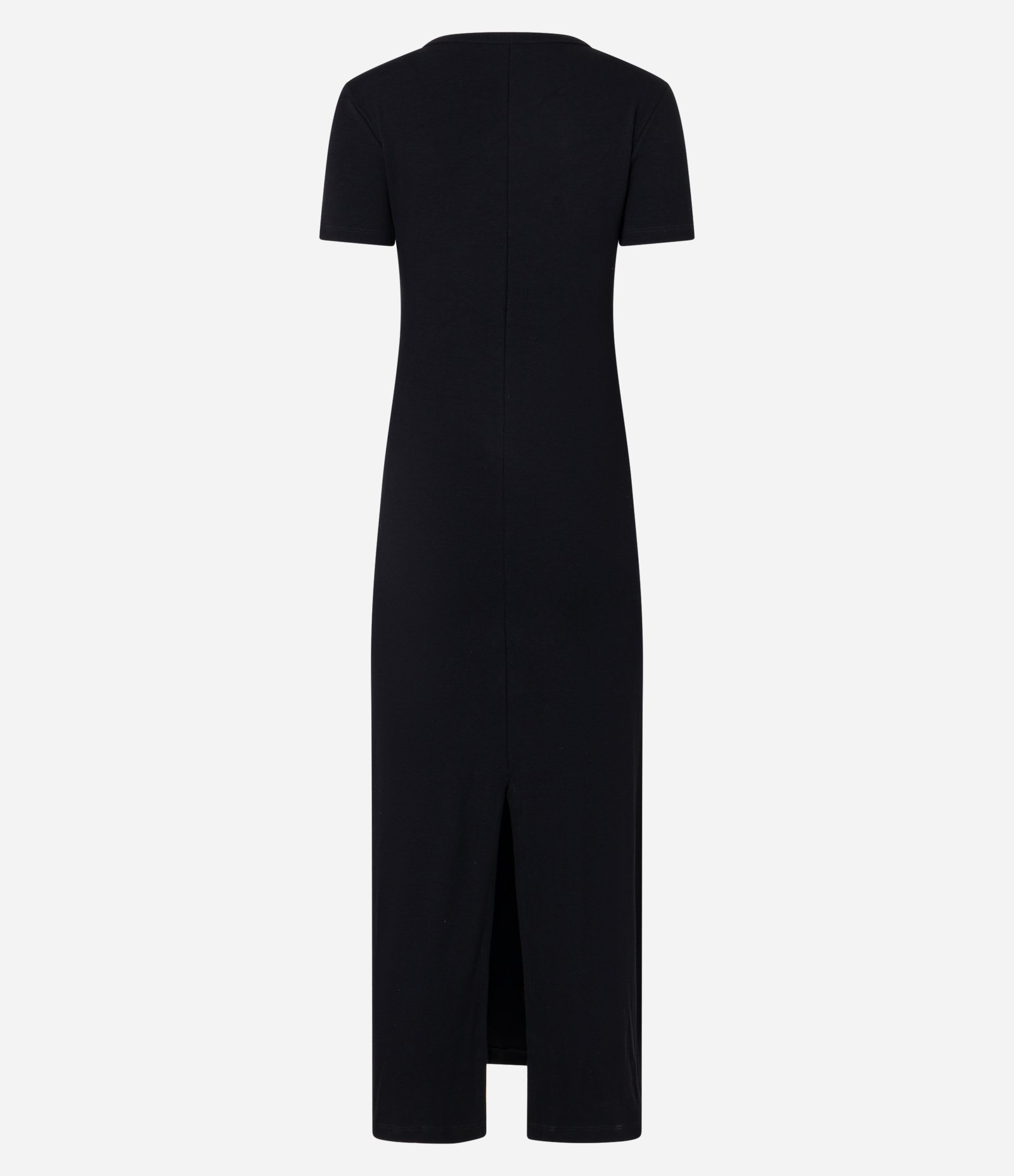 Vestido Long Midi em Ribana com Torcido no Decote e Recorte Vazado Preto 7