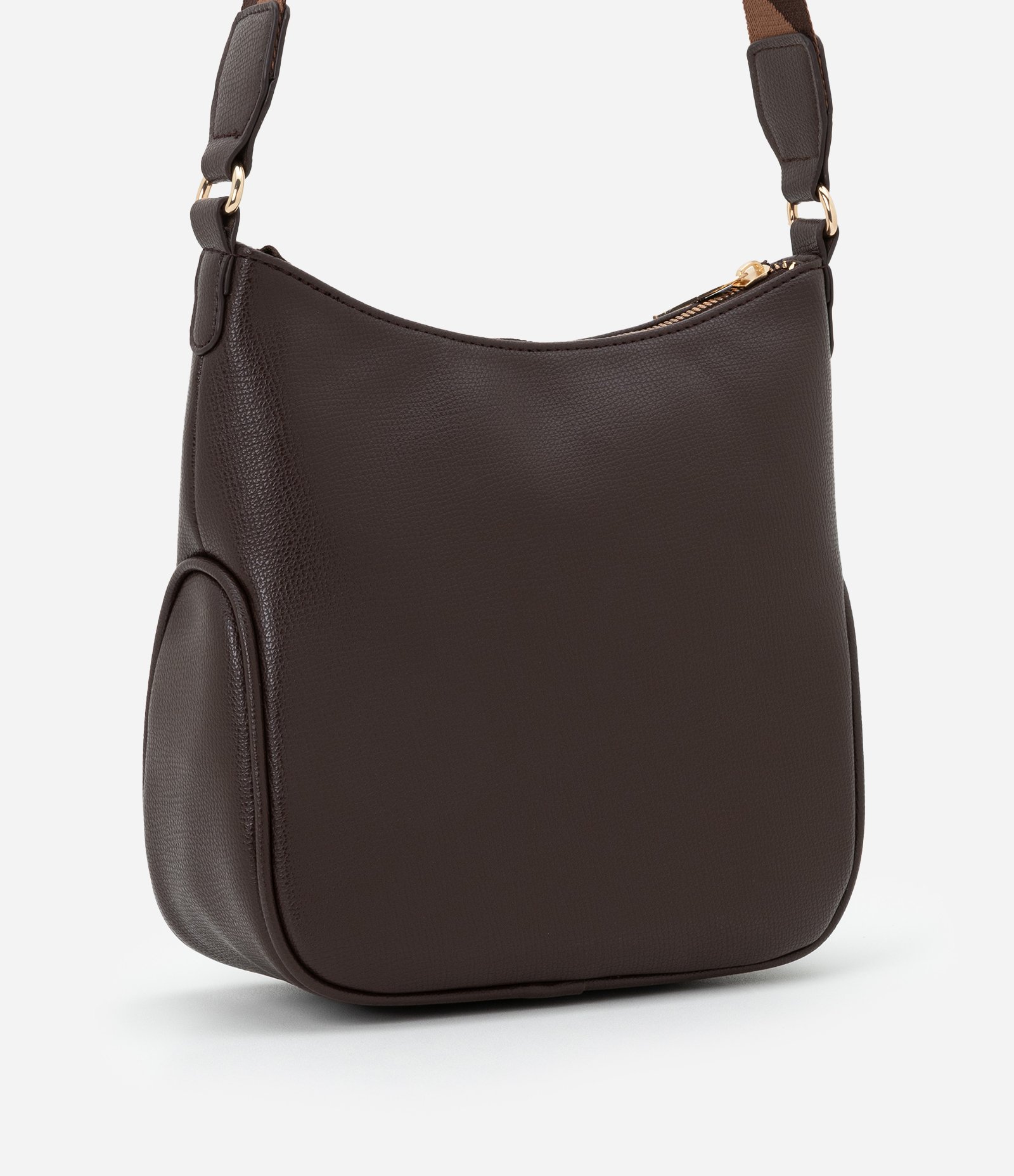 Bolsa Postman Pequena com Alça de Gorgorão Estampada Marrom 3