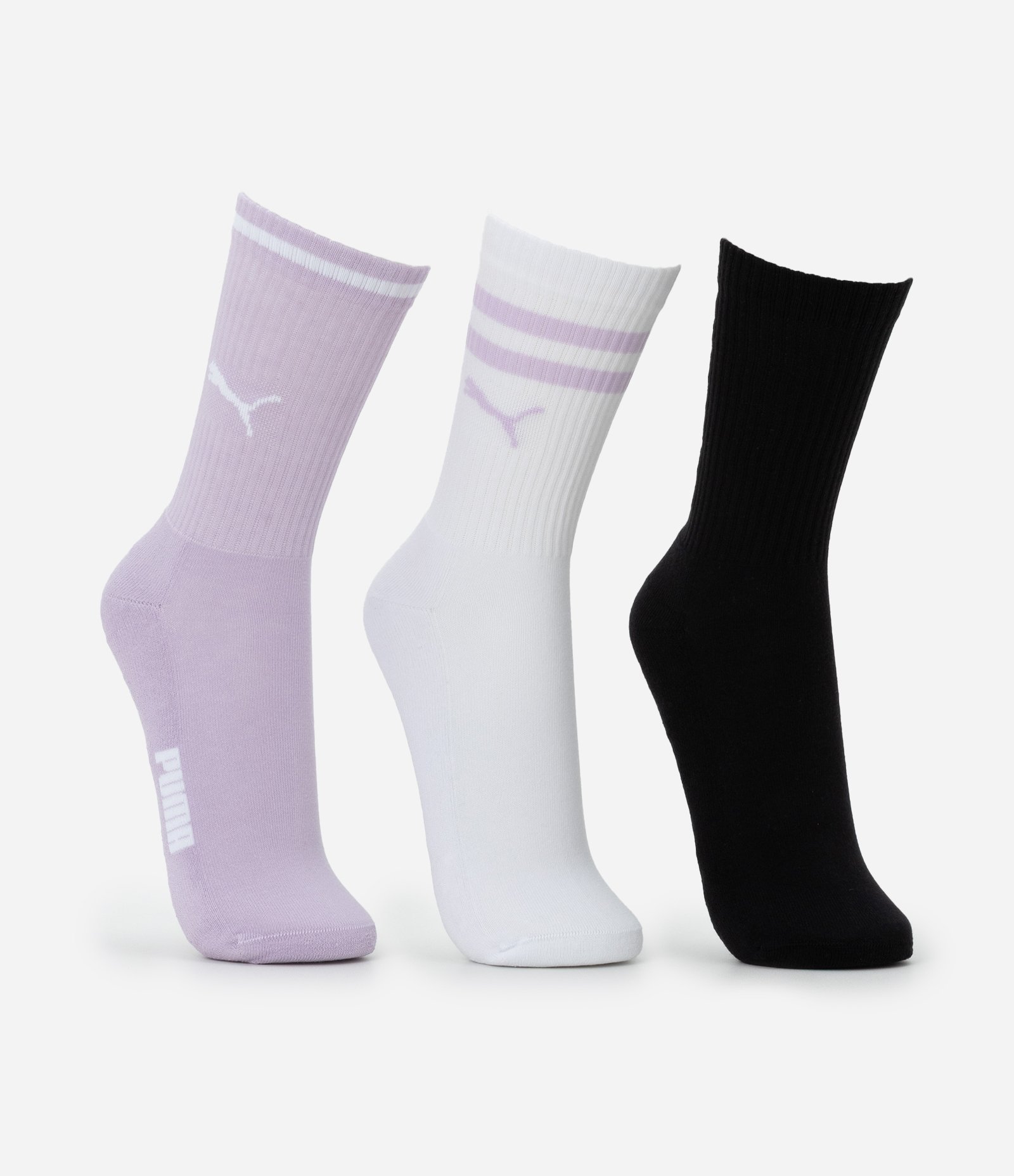 Kit 03 Meias Cano Alto Esportiva em Algodão Puma 2