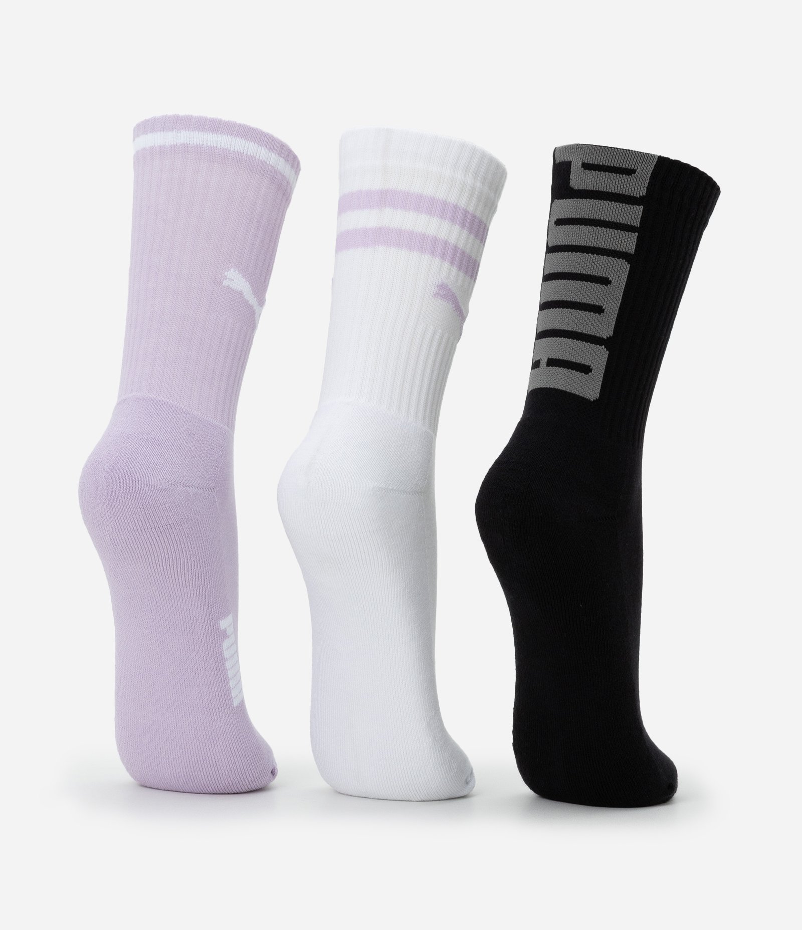 Kit 03 Meias Cano Alto Esportiva em Algodão Puma 3