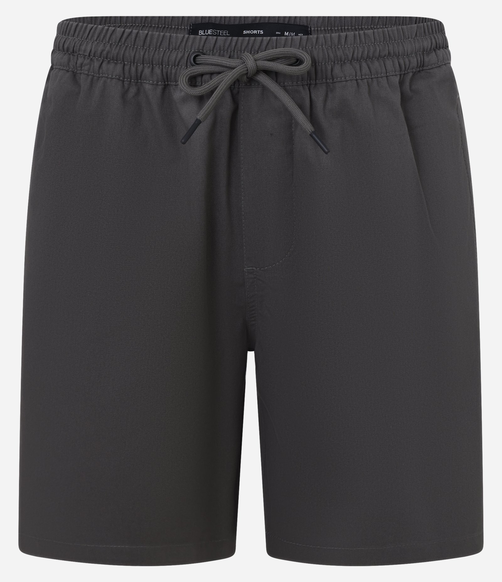 Bermuda Regular em Sarja com Elástico no Cós e Cordão Cinza escuro 1