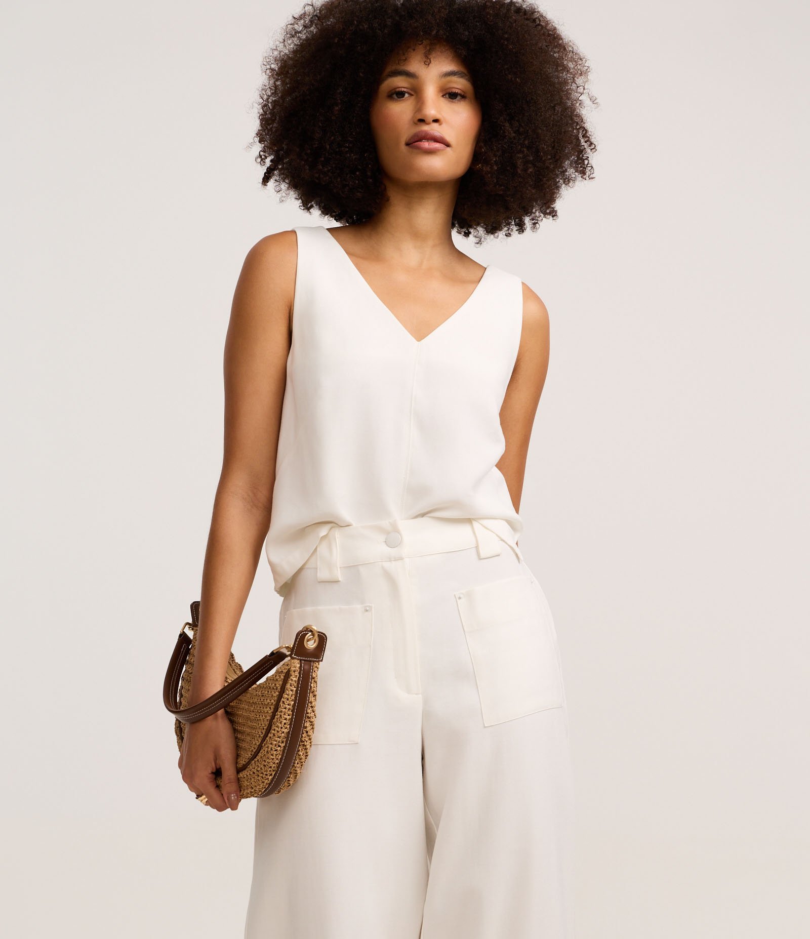 Calça Pantacourt com Amarração Frontal Branco 2