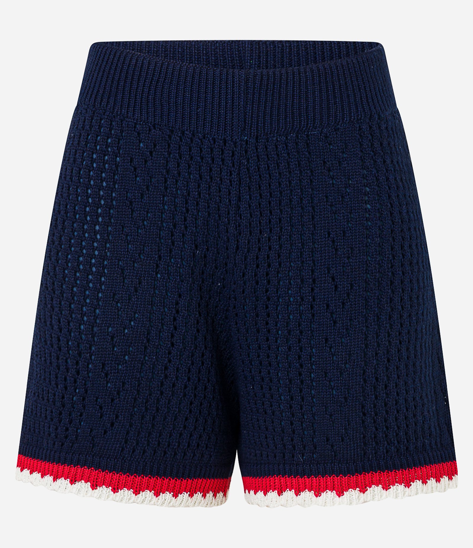 Short em Tricô com Barra Contrastante Azul 7