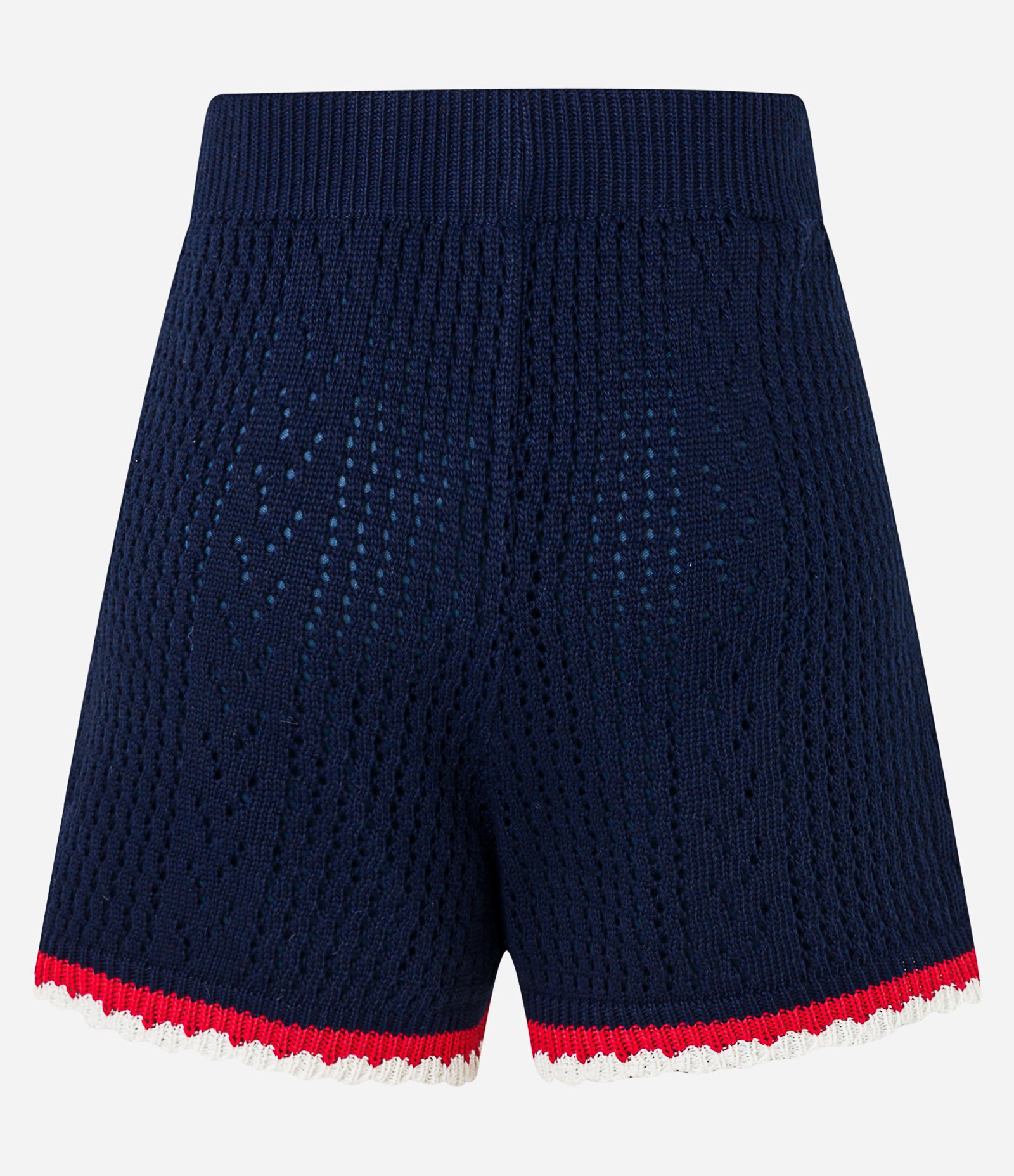 Short em Tricô com Barra Contrastante Azul 9