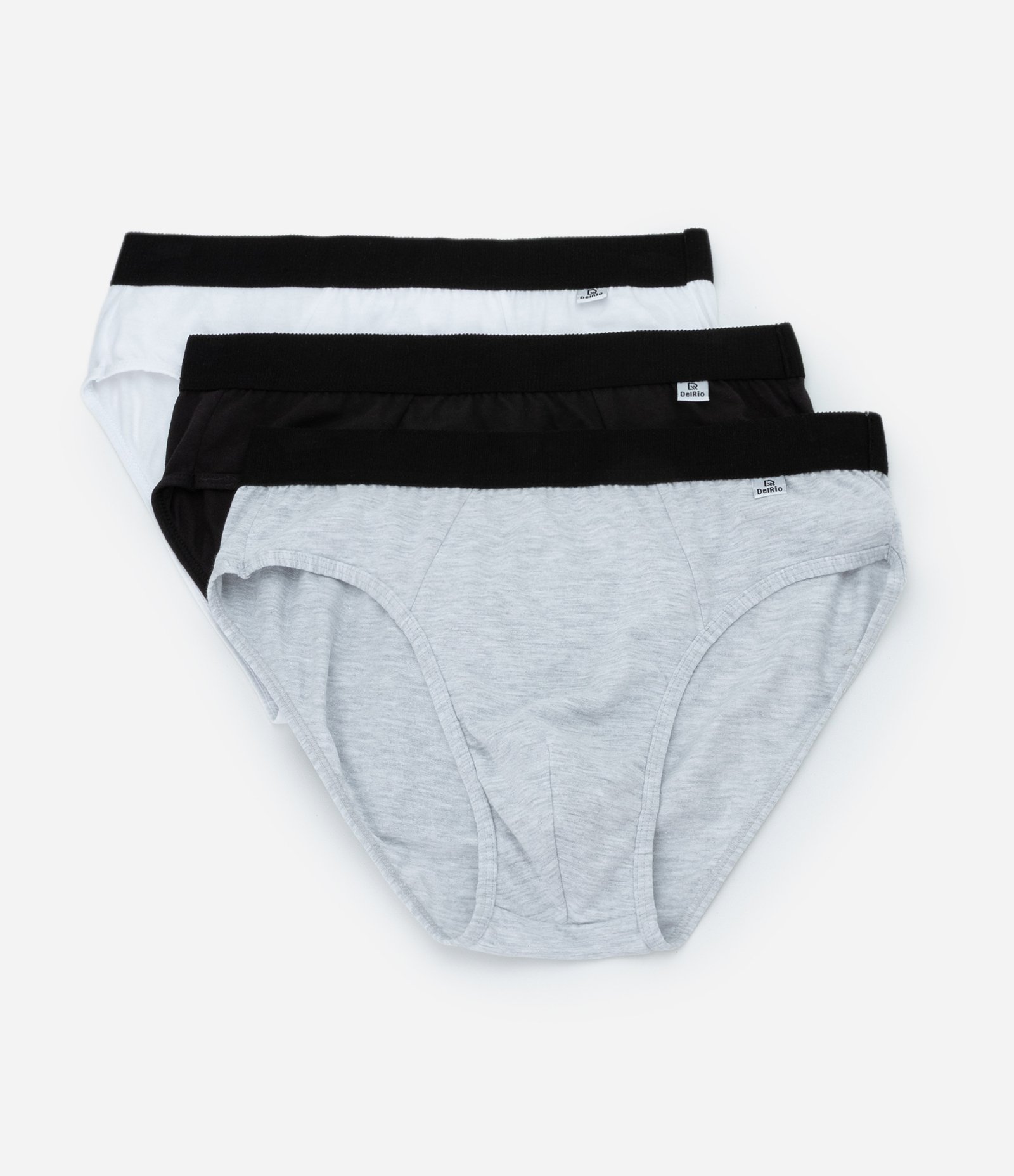 Kit 03 Cuecas Slip em Algodão com Elástico Aparente Del Rio Sortido 5