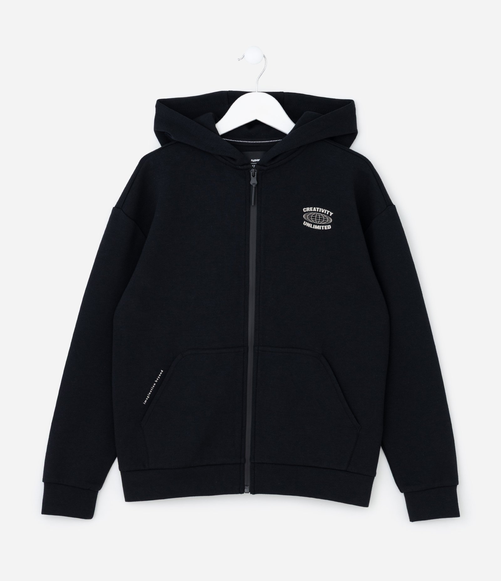 Jaqueta Infantil com Toque Suave e Bolsos - Tam 5 a 14 Anos Preto 1