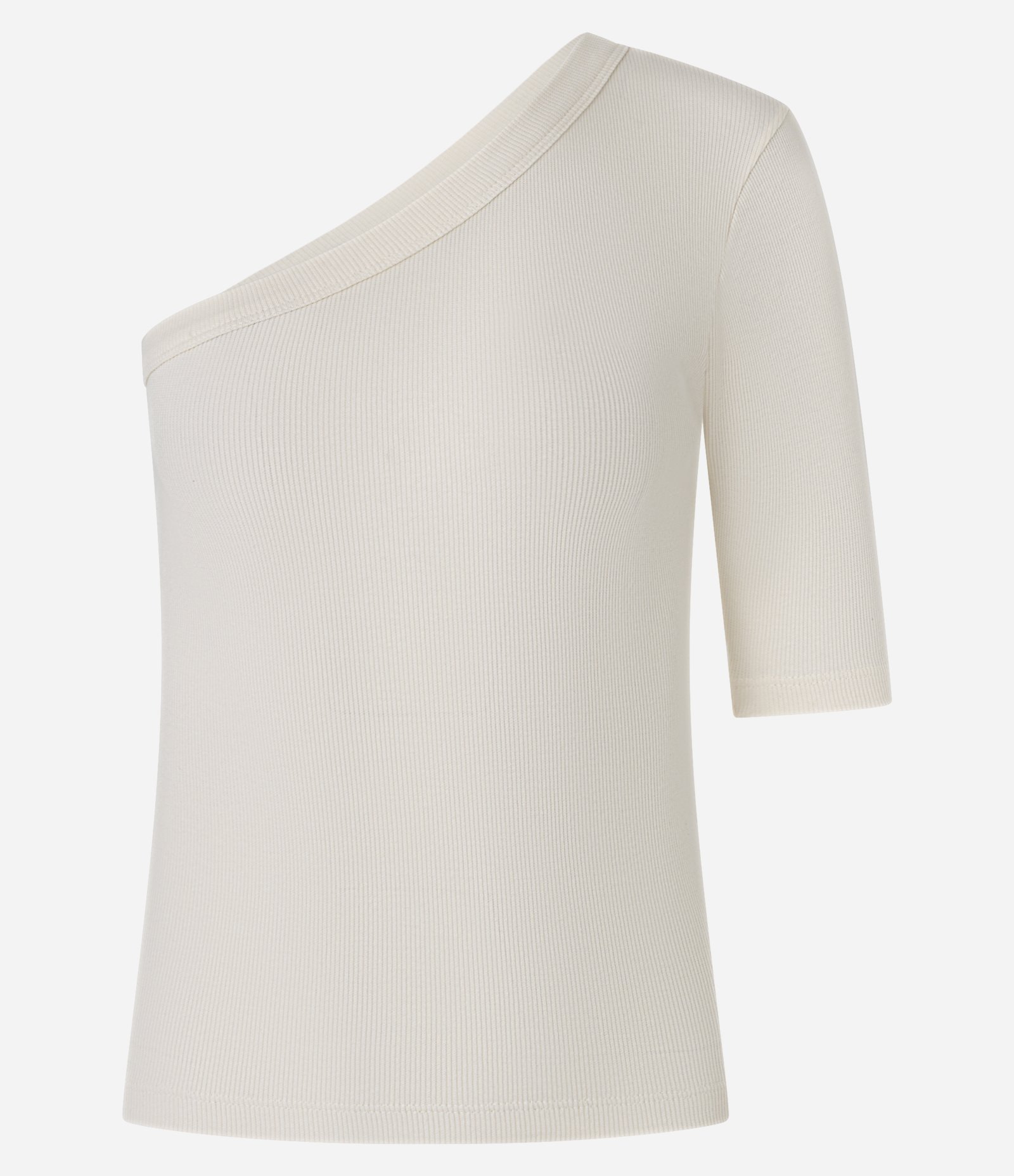 Blusa Canelada em Ribana com Decote Ombro Só Off White 4