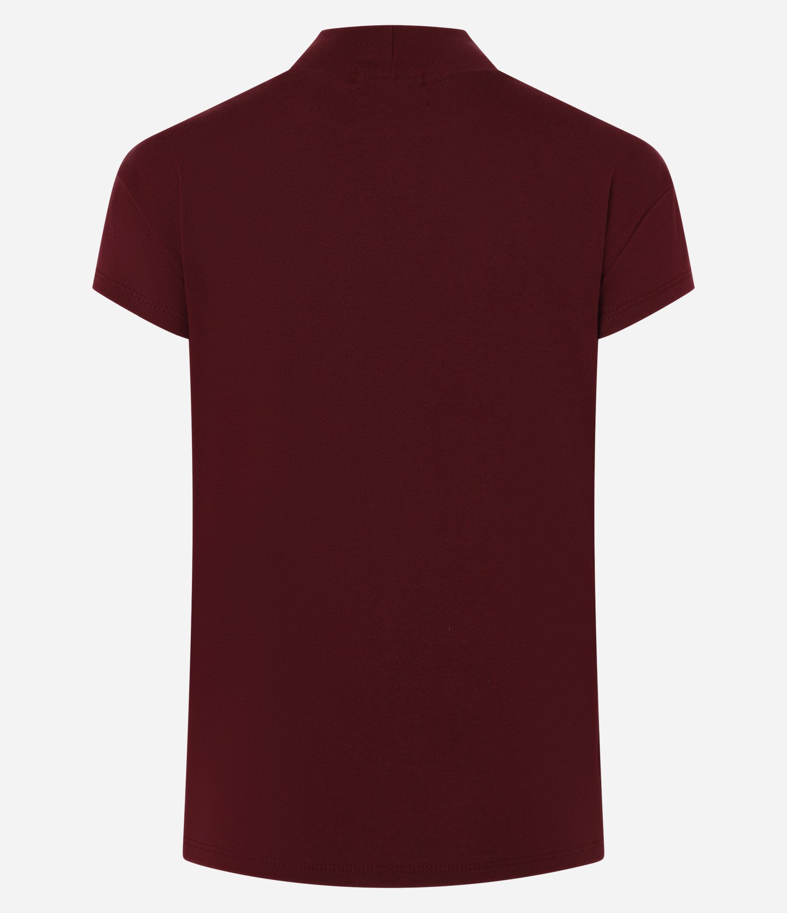 Blusa em Ribana com Golinha Alta e Manga Curta Bordô 6