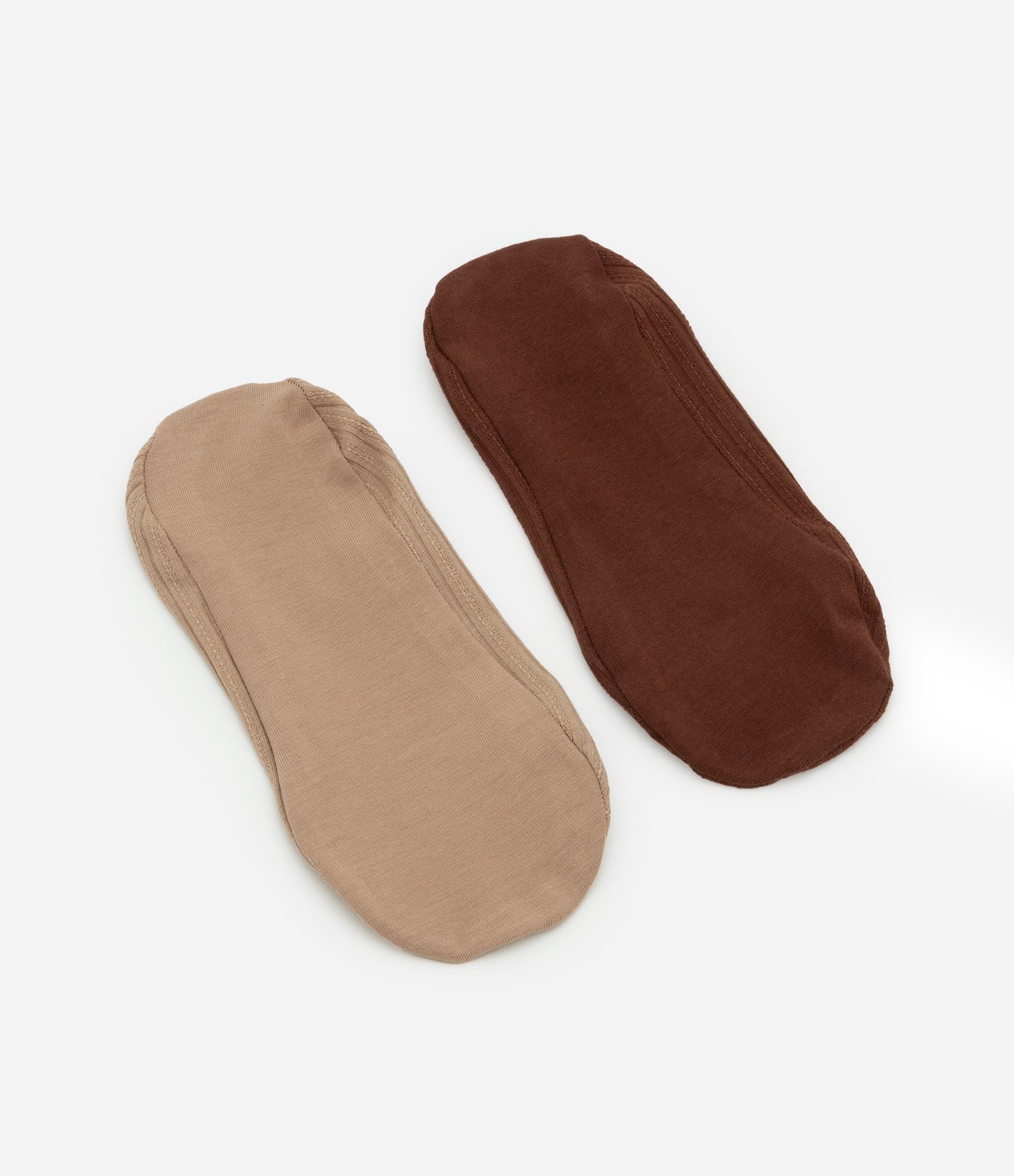 Kit 02 Meias Invisíveis em Algodão Bege/Marrom 2