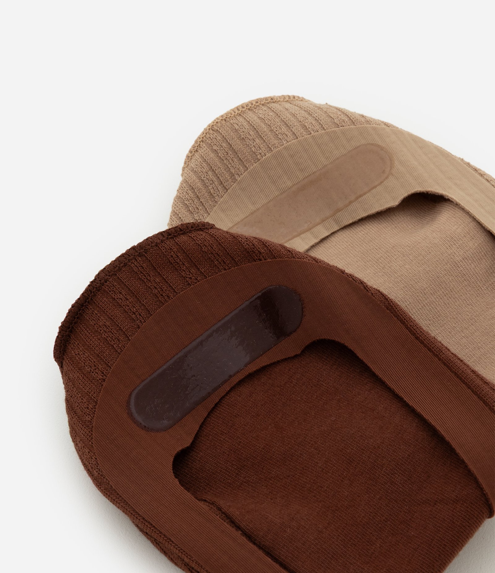 Kit 02 Meias Invisíveis em Algodão Bege/Marrom 3